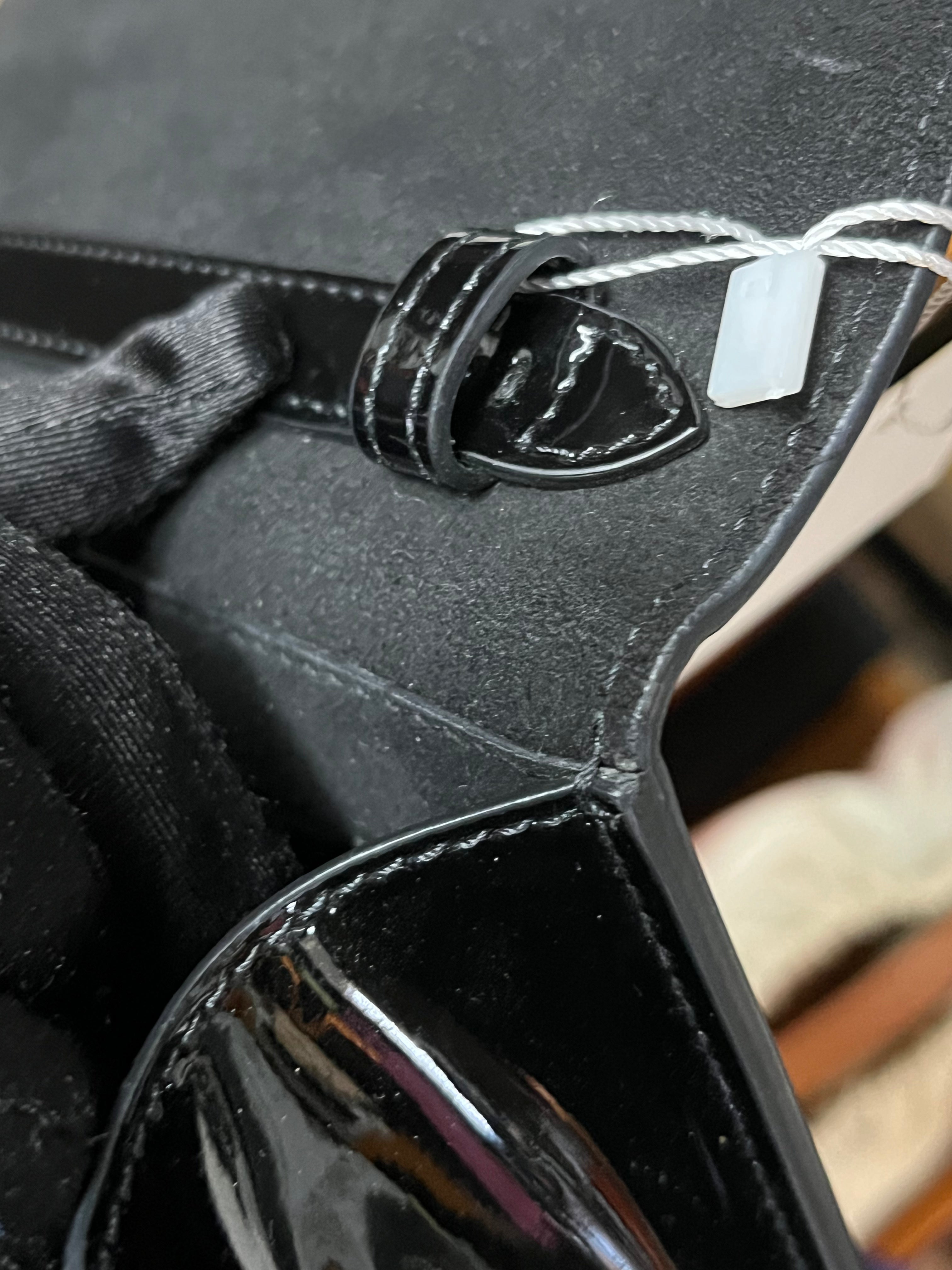 Karligraphy Crossbody Bag Small in Black Patent Leather | Purse Maison Luxury Bags Shop