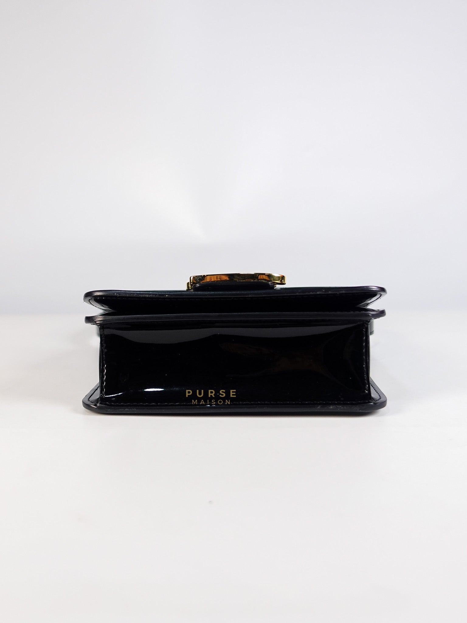 Karligraphy Crossbody Bag Small in Black Patent Leather | Purse Maison Luxury Bags Shop