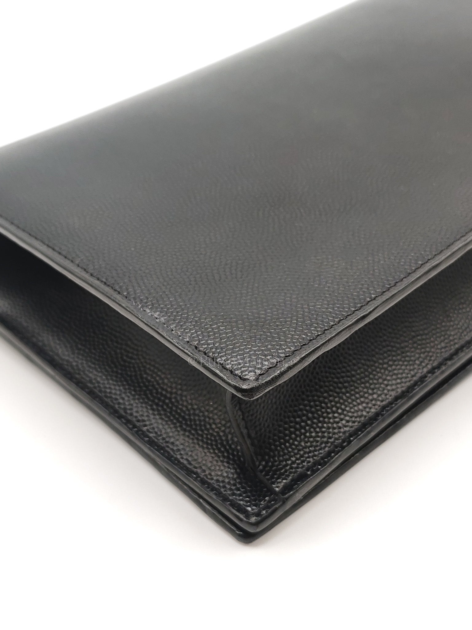 Kate Clutch In Black Grain de Poudre Leather & Gold Hardware | Purse Maison Luxury Bags Shop