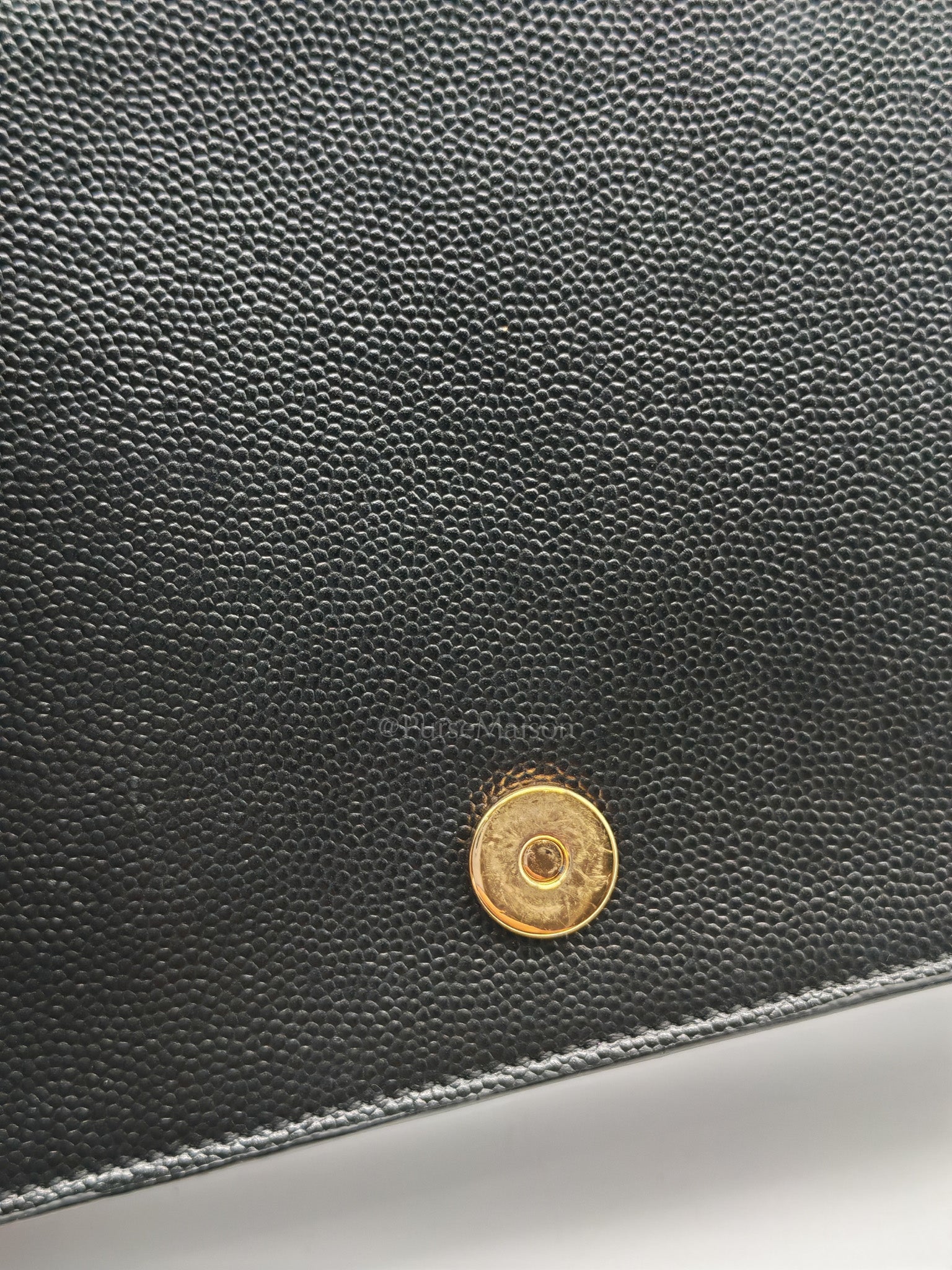 Kate Clutch In Black Grain de Poudre Leather & Gold Hardware | Purse Maison Luxury Bags Shop
