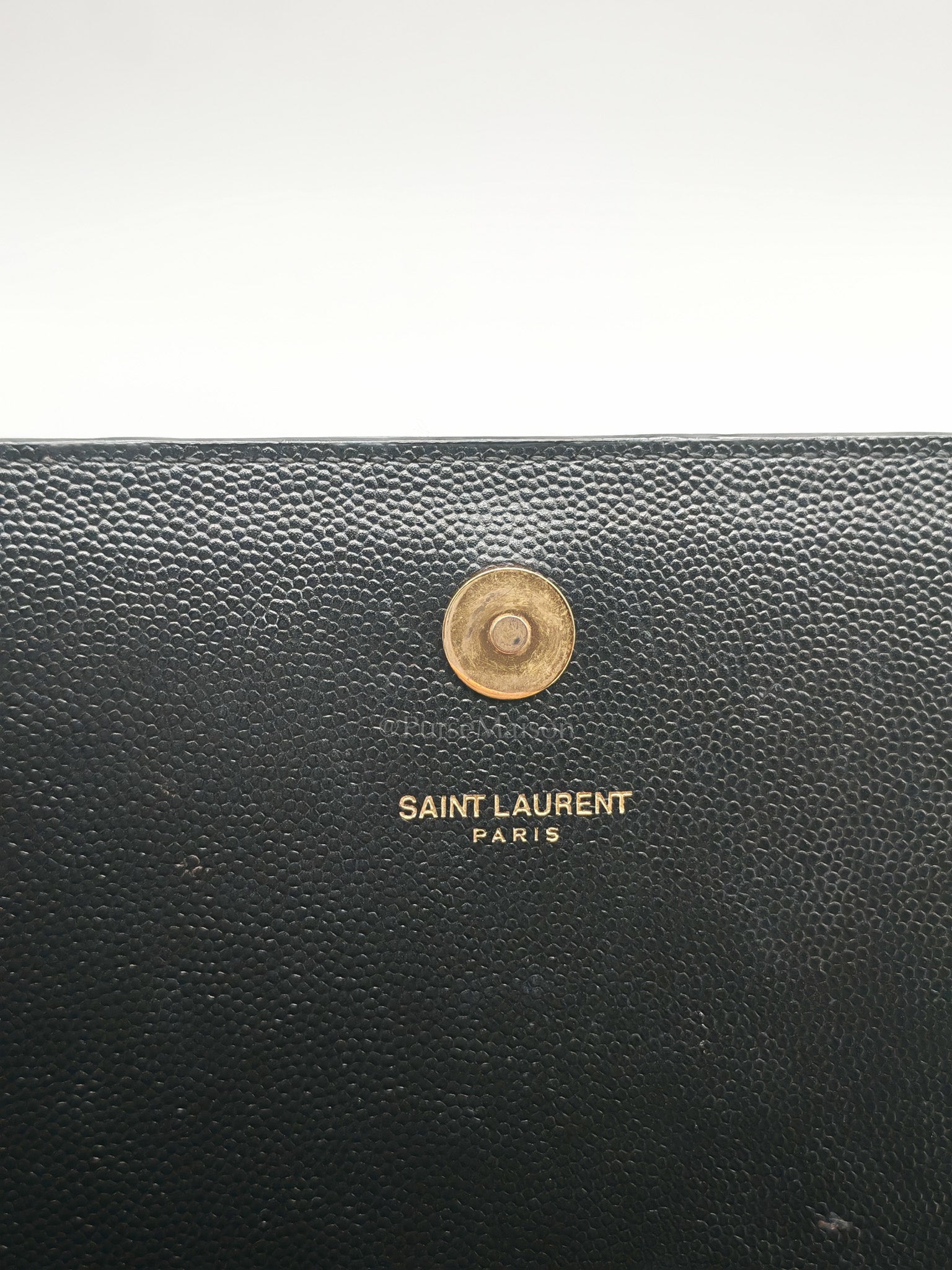 Kate Clutch In Black Grain de Poudre Leather & Gold Hardware | Purse Maison Luxury Bags Shop