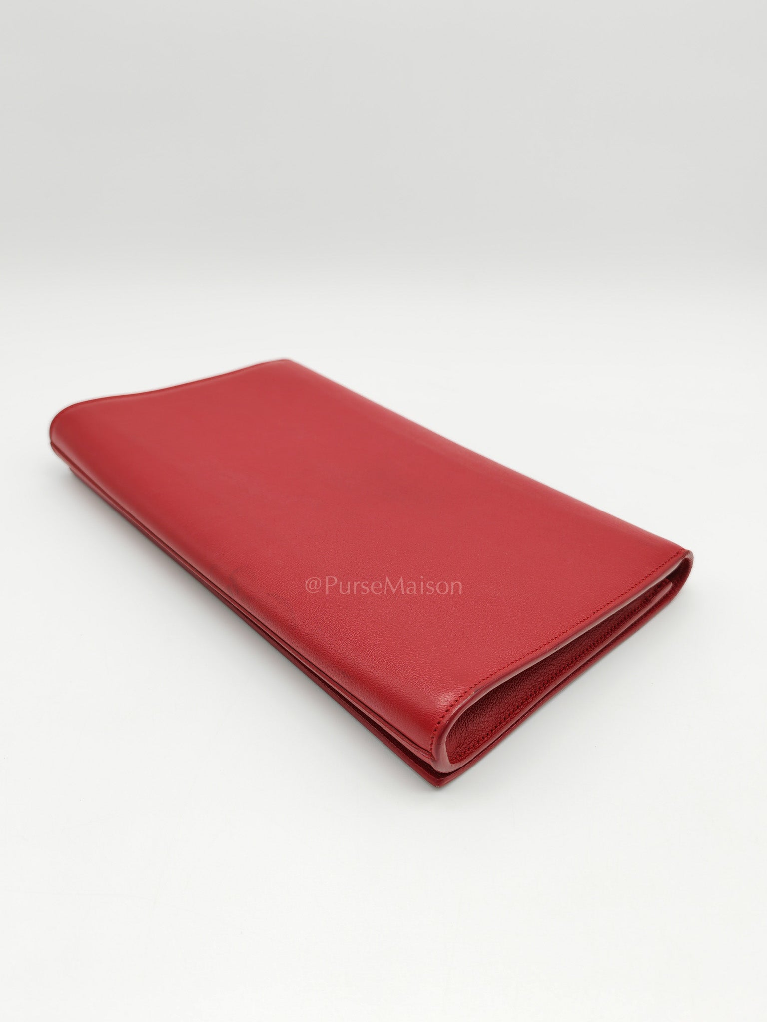 Kate Clutch in Red Grained Calfskin Leather | Purse Maison Luxury Bags Shop
