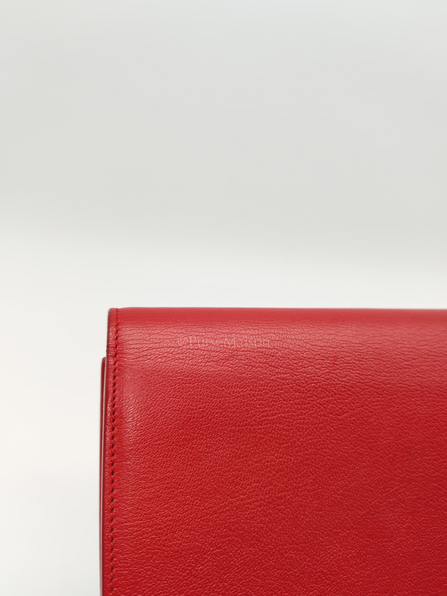 Kate Clutch in Red Grained Calfskin Leather | Purse Maison Luxury Bags Shop