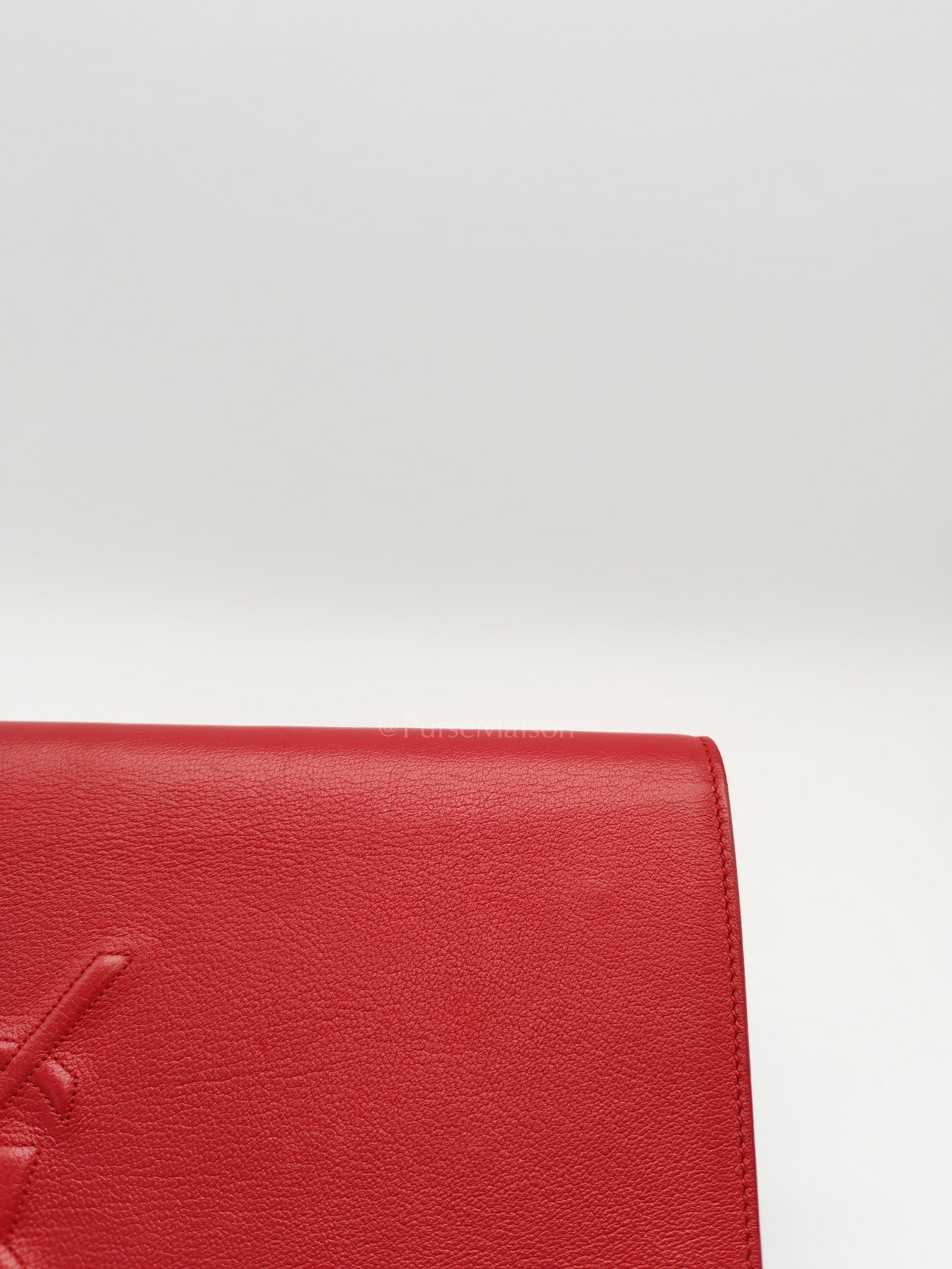 Kate Clutch in Red Grained Calfskin Leather | Purse Maison Luxury Bags Shop
