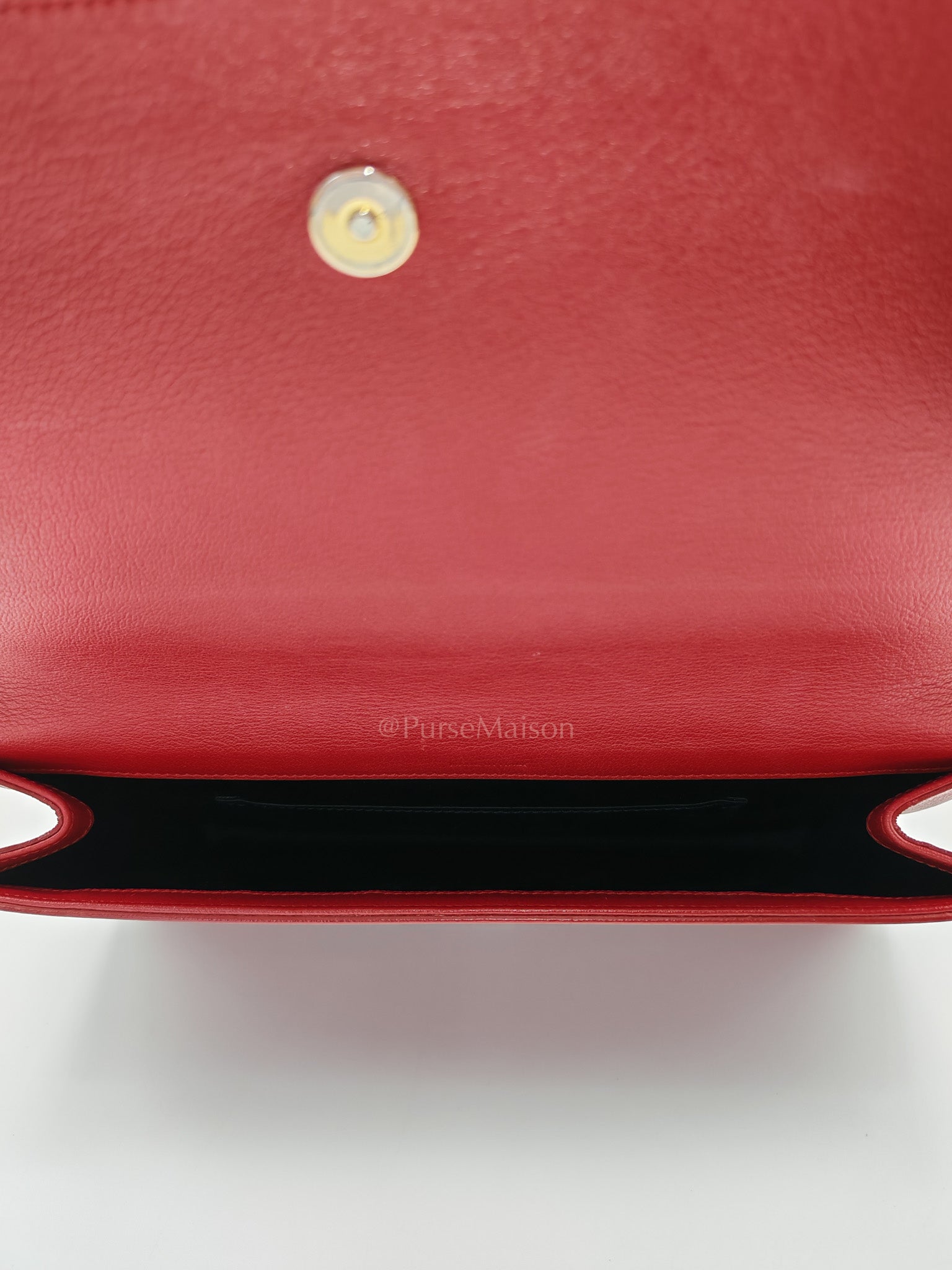 Kate Clutch in Red Grained Calfskin Leather | Purse Maison Luxury Bags Shop
