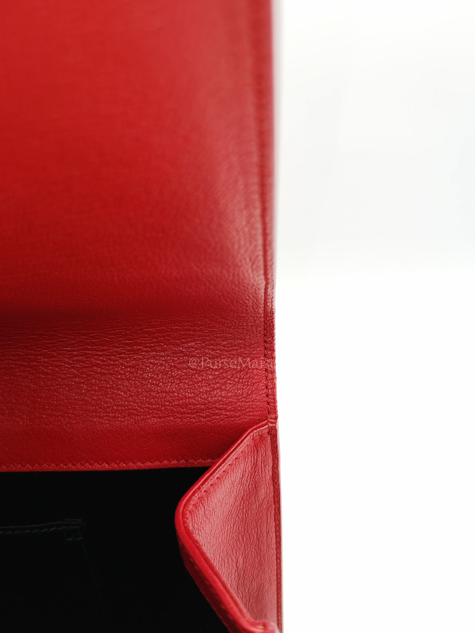 Kate Clutch in Red Grained Calfskin Leather | Purse Maison Luxury Bags Shop