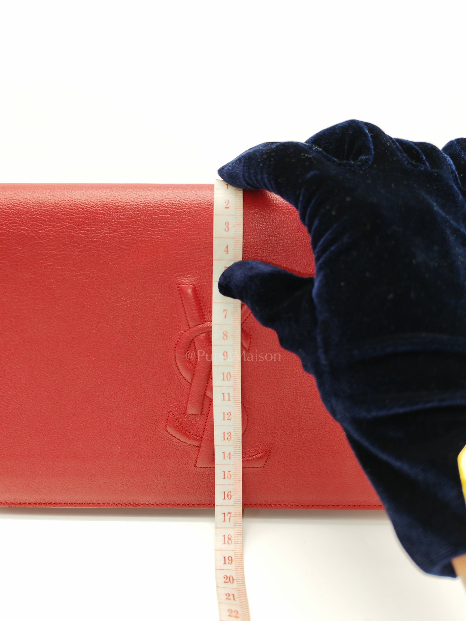 Kate Clutch in Red Grained Calfskin Leather | Purse Maison Luxury Bags Shop