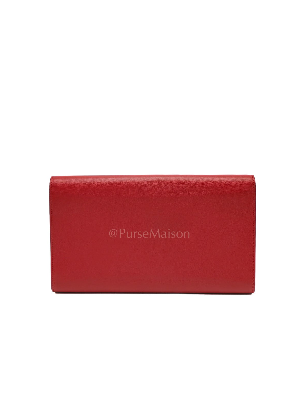 Kate Clutch in Red Grained Calfskin Leather | Purse Maison Luxury Bags Shop