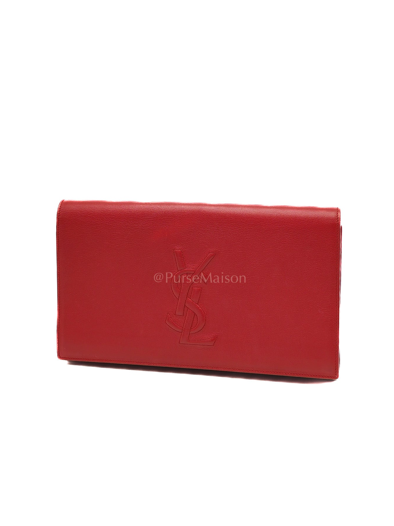 Kate Clutch in Red Grained Calfskin Leather | Purse Maison Luxury Bags Shop