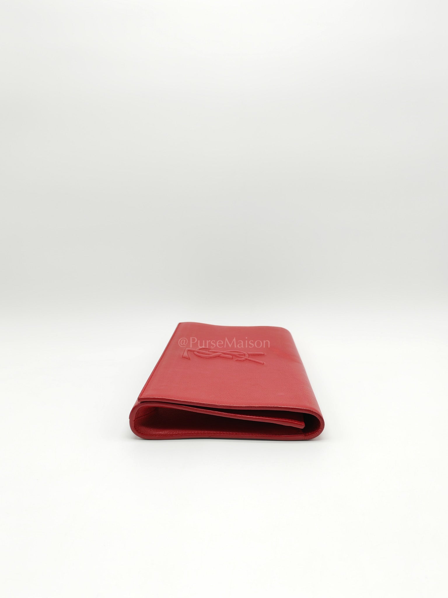Kate Clutch in Red Grained Calfskin Leather | Purse Maison Luxury Bags Shop