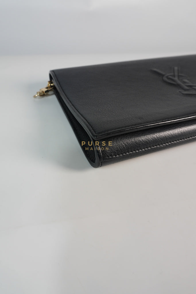 YSL Chain Clutch Leather Bag in Black | Purse Maison Luxury Bags Shop