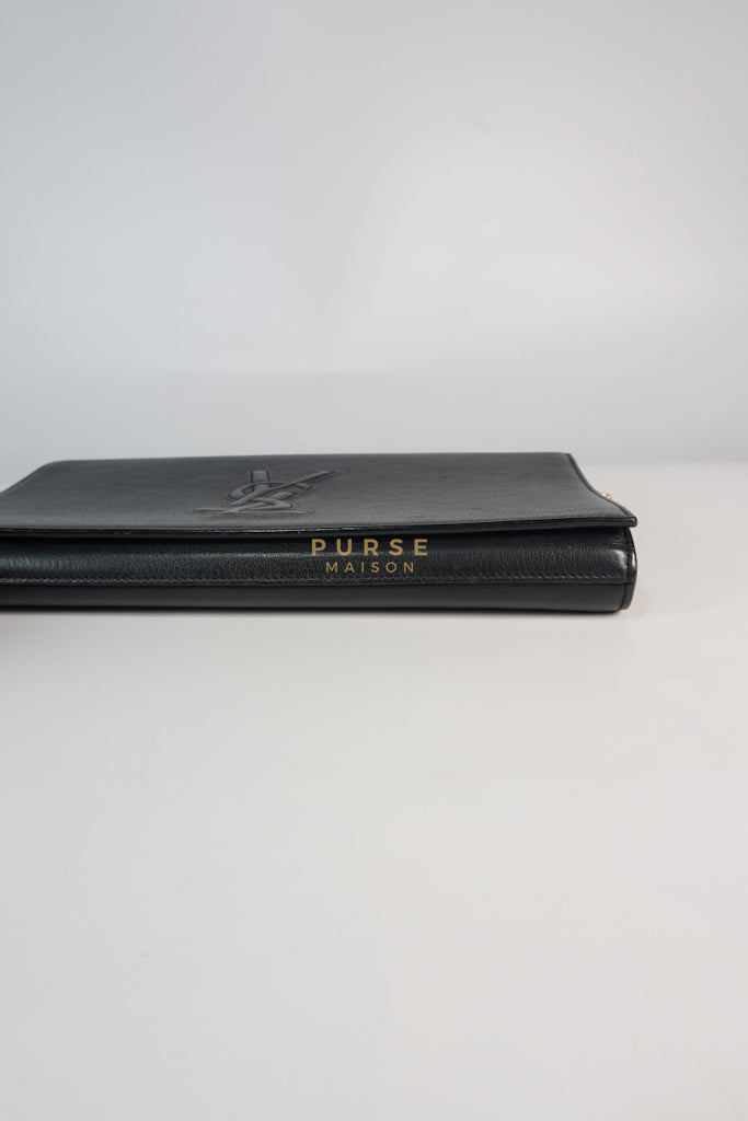 YSL Chain Clutch Leather Bag in Black | Purse Maison Luxury Bags Shop