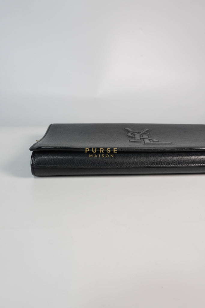 YSL Chain Clutch Leather Bag in Black | Purse Maison Luxury Bags Shop