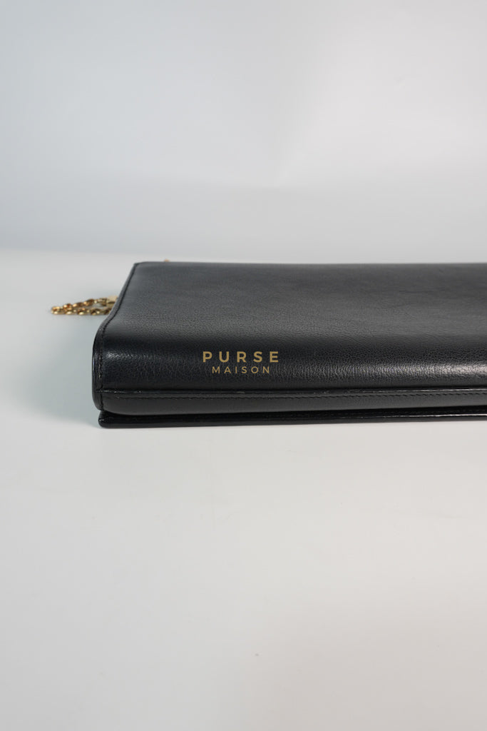 YSL Chain Clutch Leather Bag in Black | Purse Maison Luxury Bags Shop