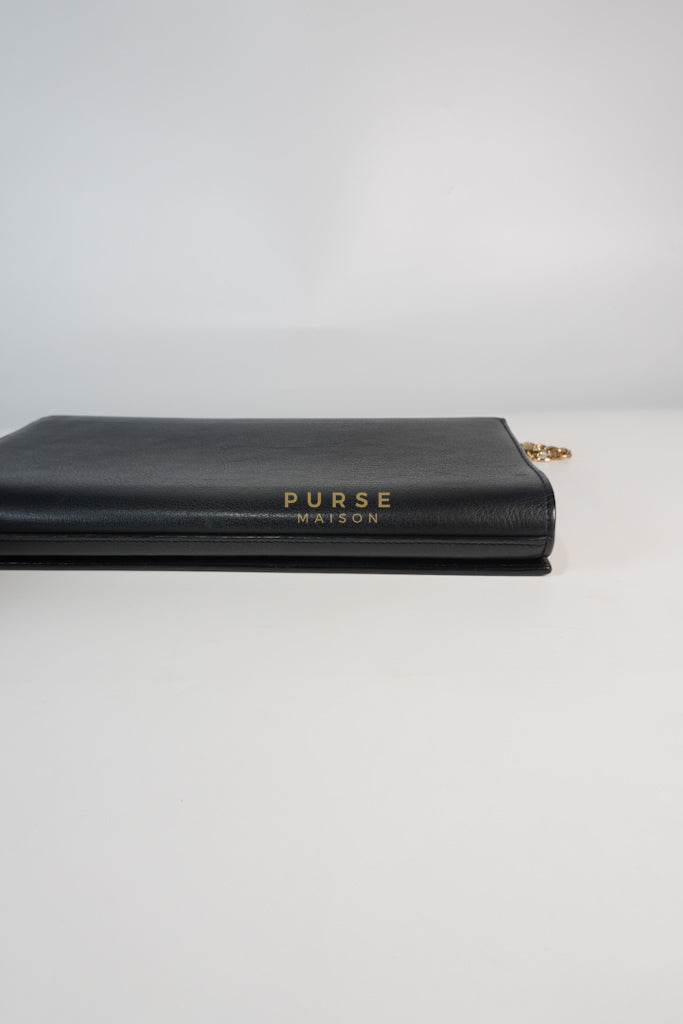 YSL Chain Clutch Leather Bag in Black | Purse Maison Luxury Bags Shop