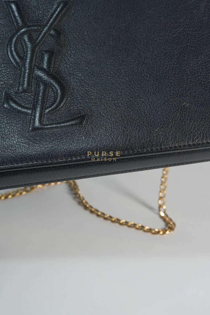 YSL Chain Clutch Leather Bag in Black | Purse Maison Luxury Bags Shop