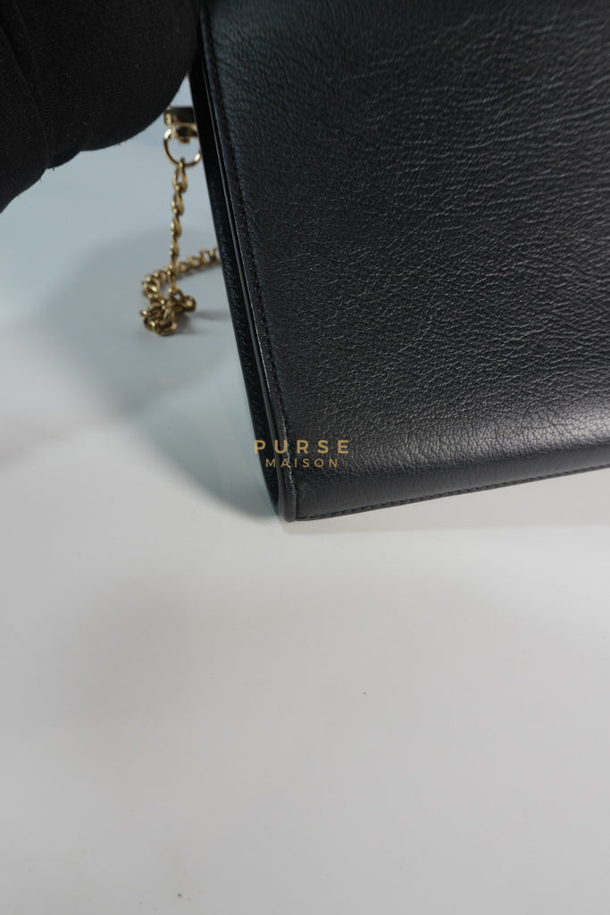 YSL Chain Clutch Leather Bag in Black | Purse Maison Luxury Bags Shop
