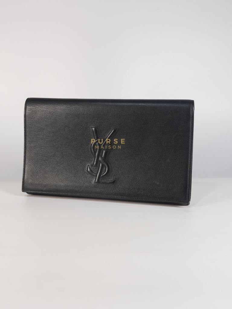 YSL Chain Clutch Leather Bag in Black | Purse Maison Luxury Bags Shop