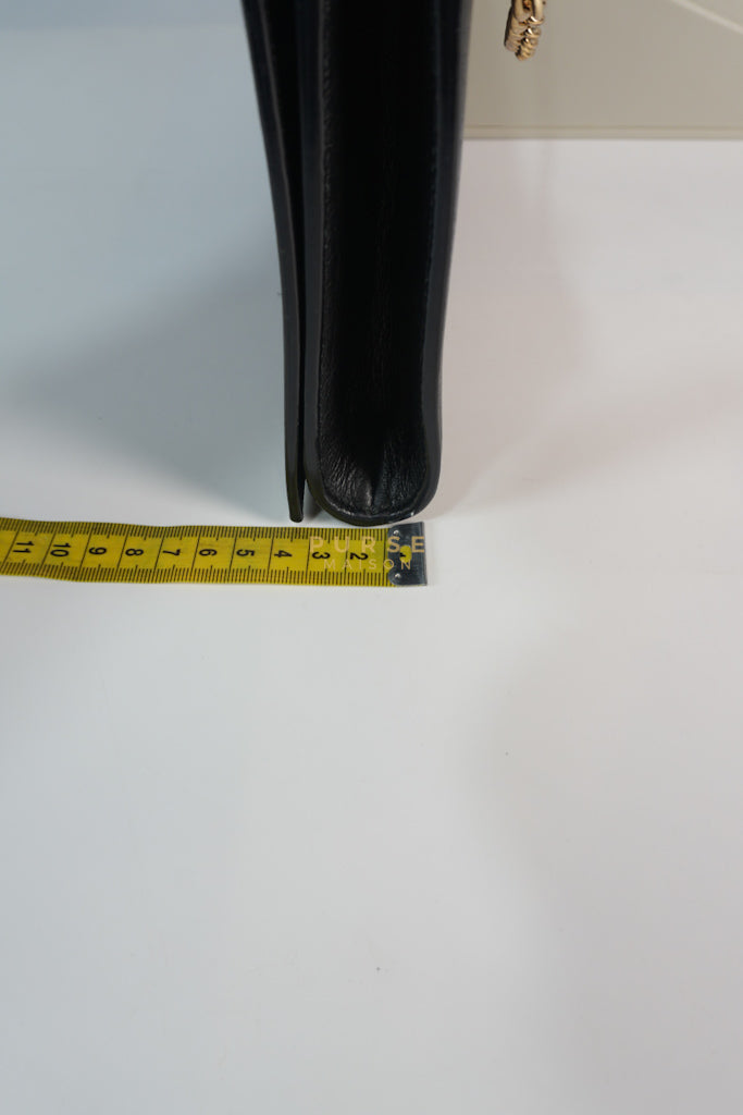 YSL Chain Clutch Leather Bag in Black | Purse Maison Luxury Bags Shop