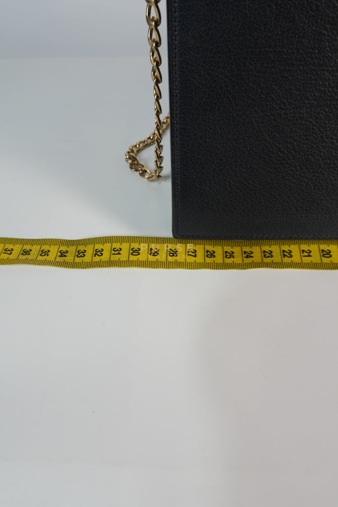 YSL Chain Clutch Leather Bag in Black | Purse Maison Luxury Bags Shop