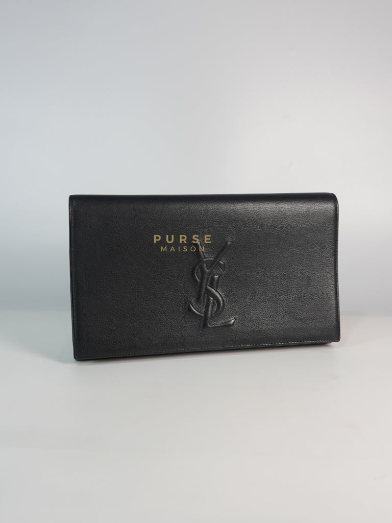 YSL Chain Clutch Leather Bag in Black | Purse Maison Luxury Bags Shop