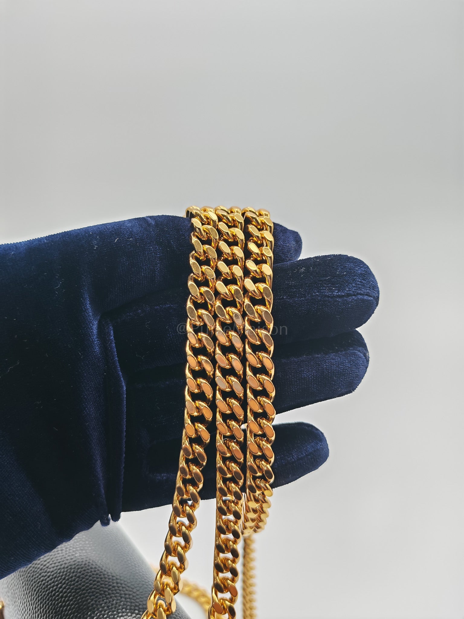 Kate Small in Black Grained Calfskin Leather and Gold Hardware Chain Bag | Purse Maison Luxury Bags Shop