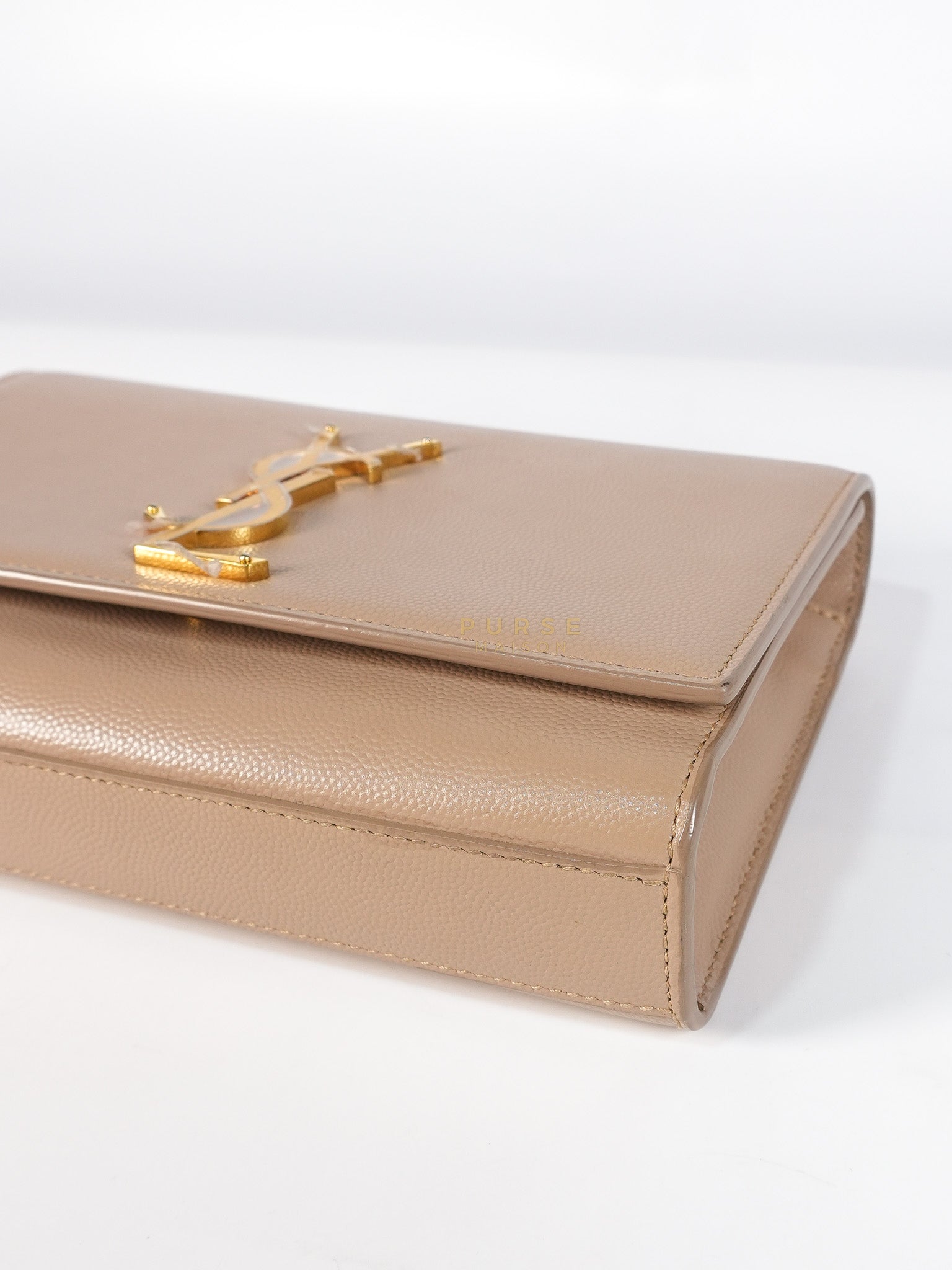 Kate Small in Nude Grain De Poudre Leather & Gold Hardware | Purse Maison Luxury Bags Shop