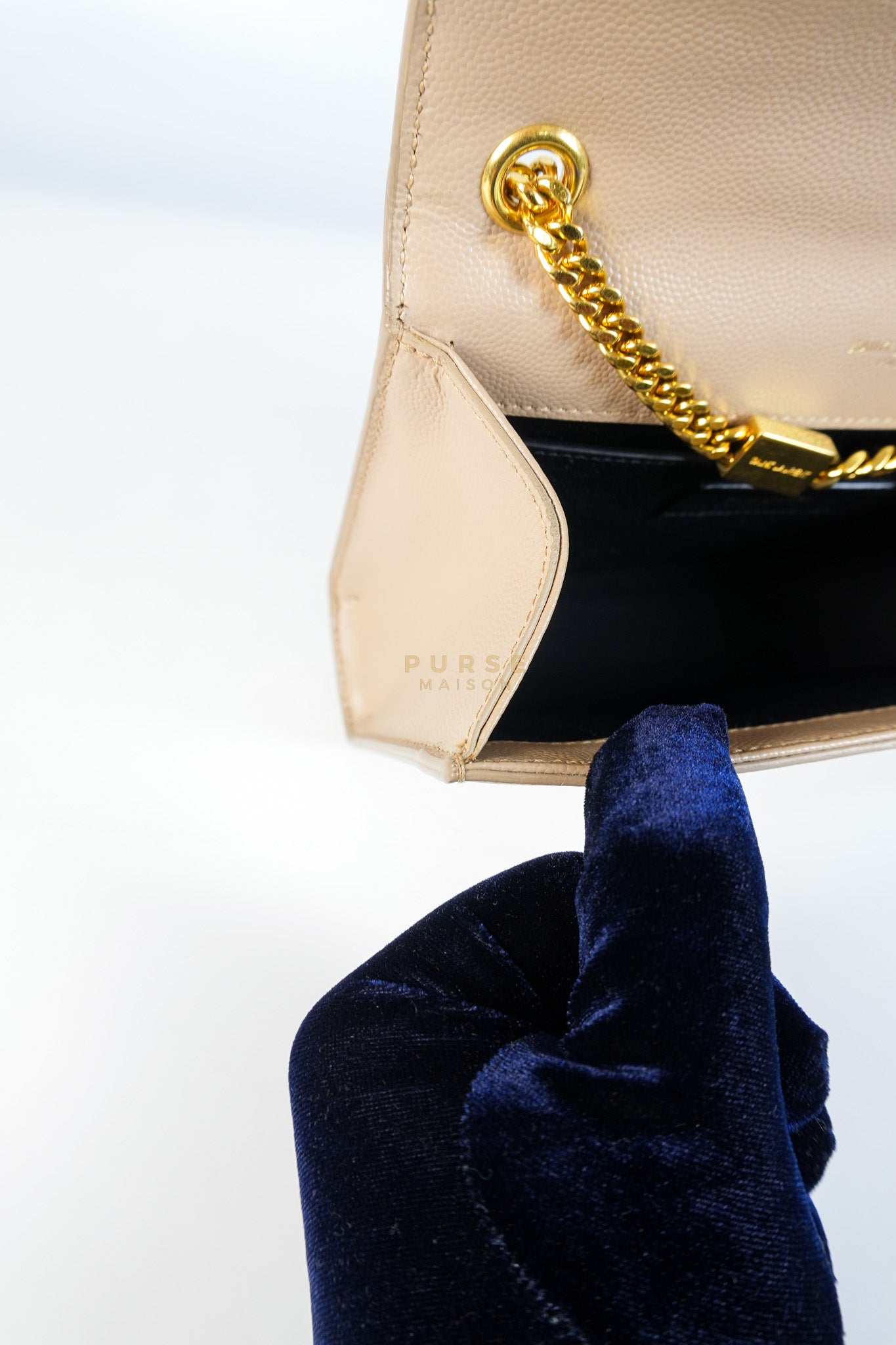 Kate Small in Nude Grain De Poudre Leather & Gold Hardware | Purse Maison Luxury Bags Shop