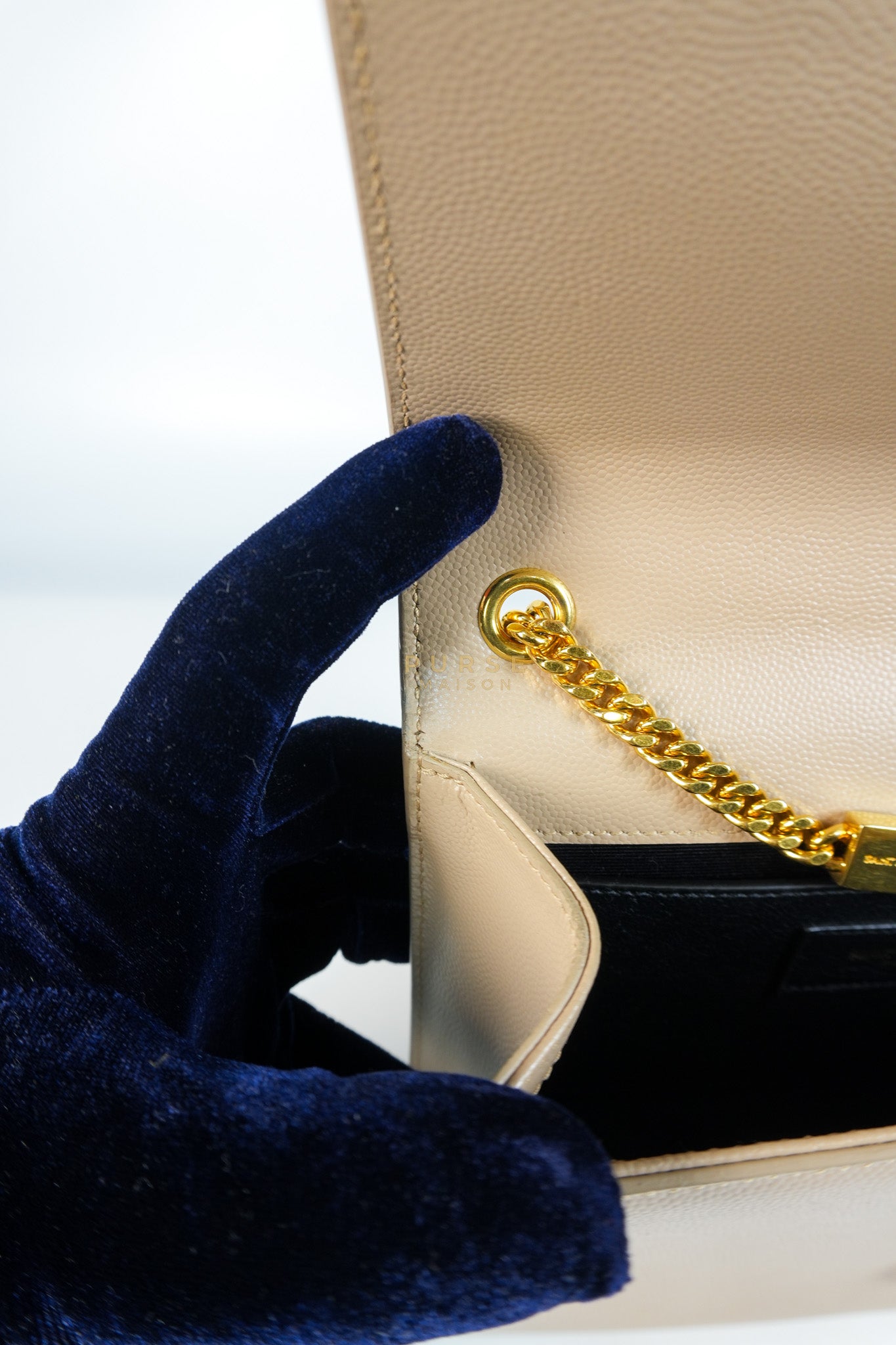 Kate Small in Nude Grain De Poudre Leather & Gold Hardware | Purse Maison Luxury Bags Shop