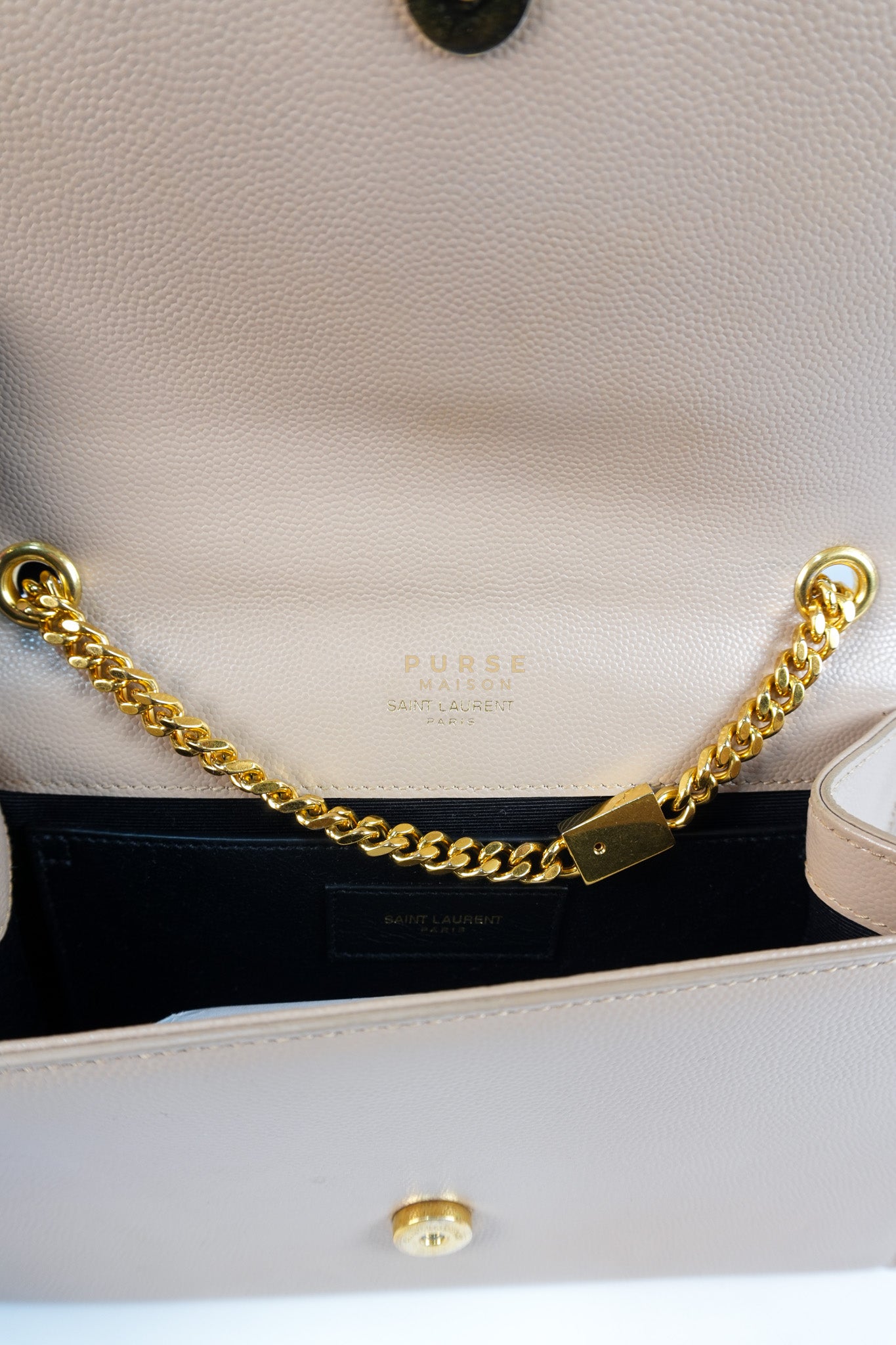 Kate Small in Nude Grain De Poudre Leather & Gold Hardware | Purse Maison Luxury Bags Shop