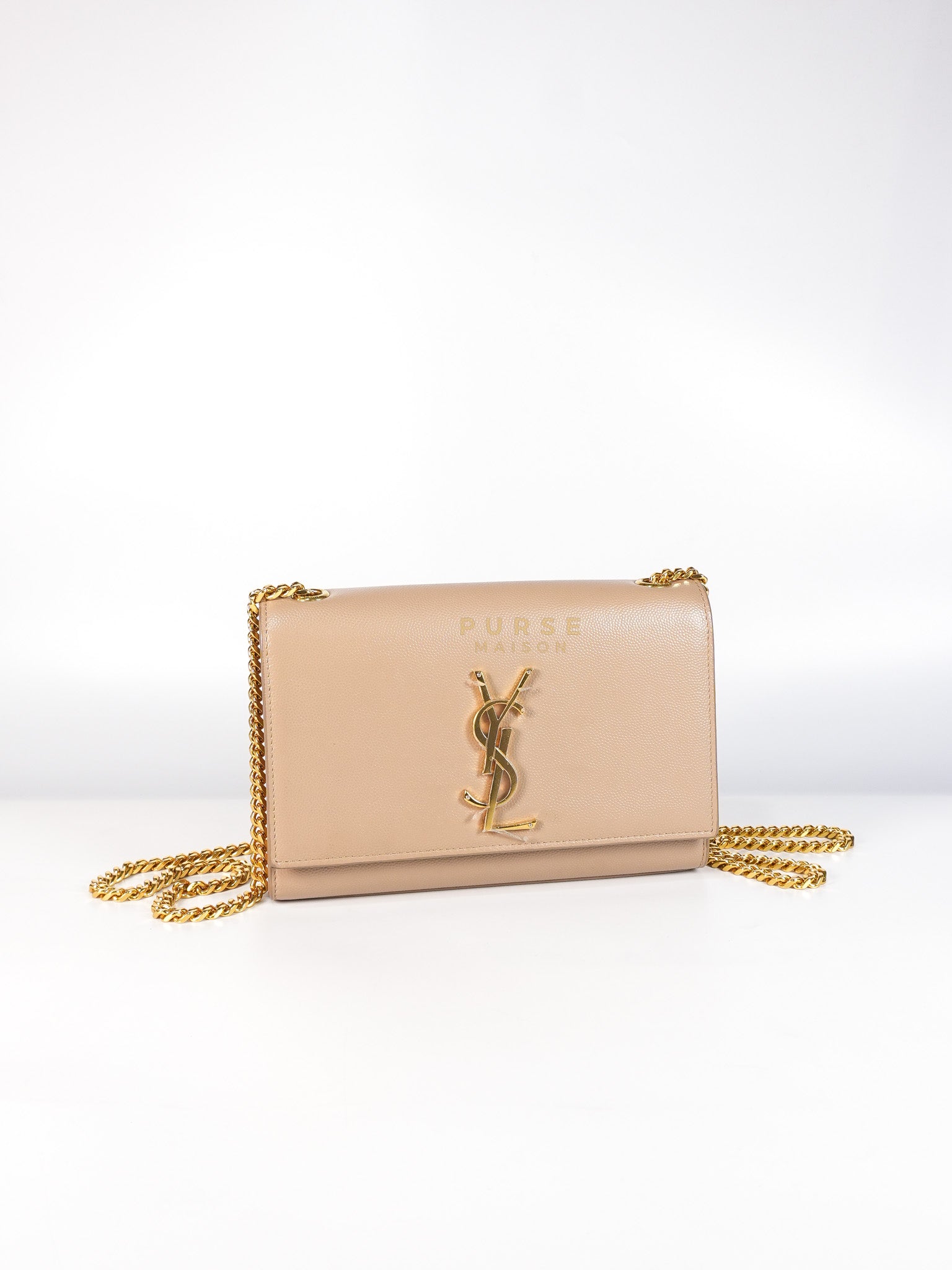 Kate Small in Nude Grain De Poudre Leather & Gold Hardware | Purse Maison Luxury Bags Shop