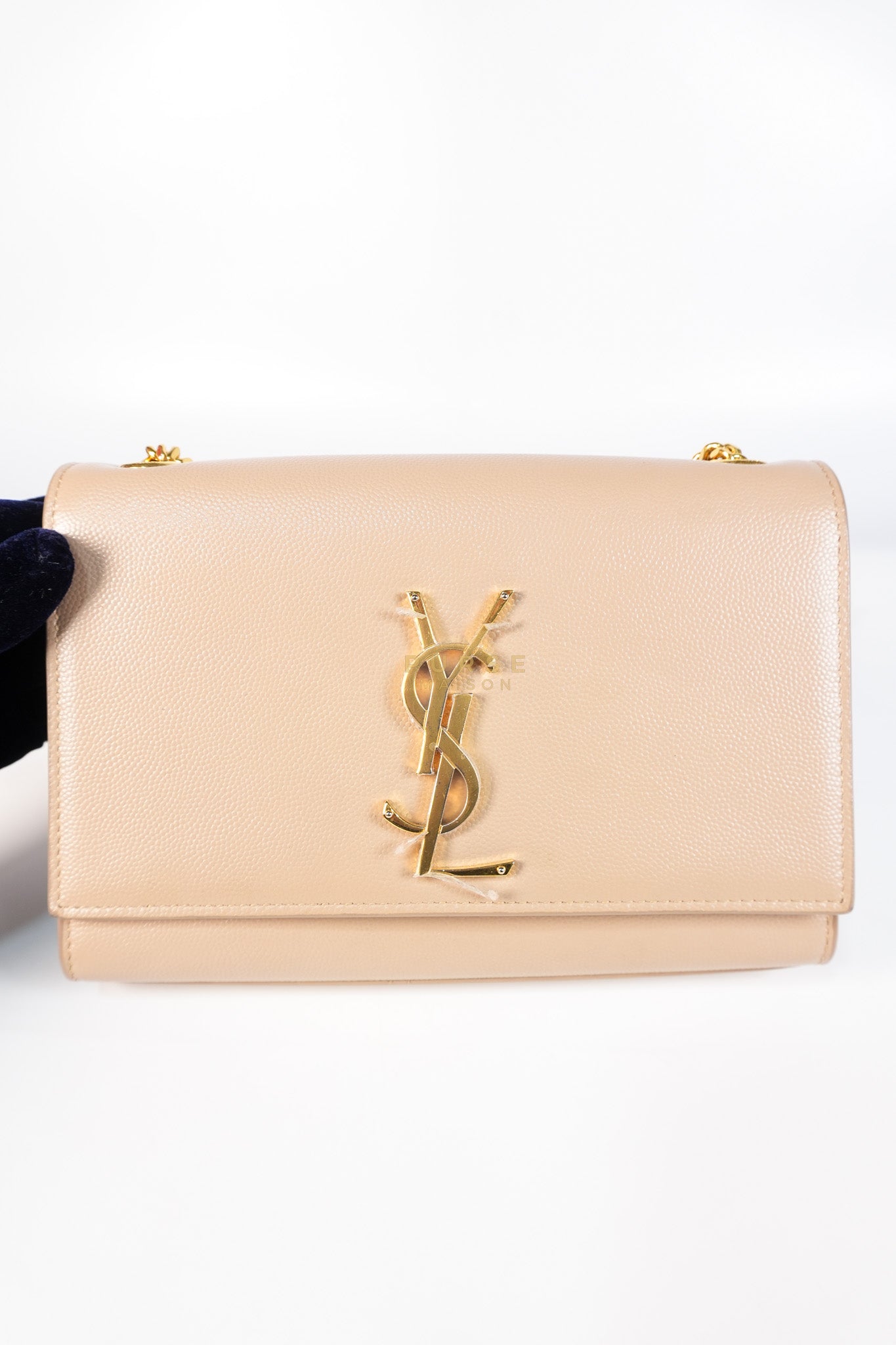Kate Small in Nude Grain De Poudre Leather & Gold Hardware | Purse Maison Luxury Bags Shop