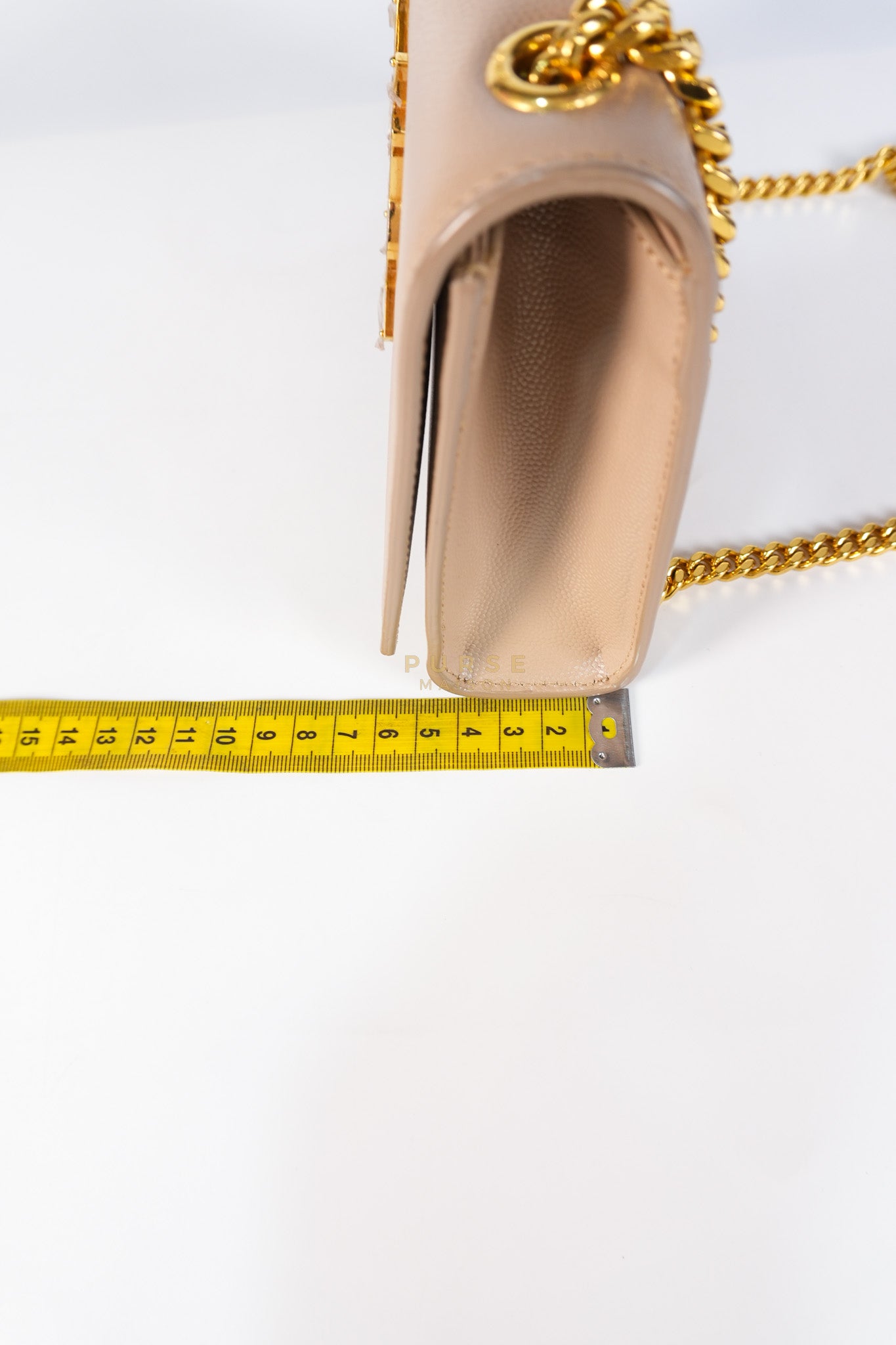 Kate Small in Nude Grain De Poudre Leather & Gold Hardware | Purse Maison Luxury Bags Shop