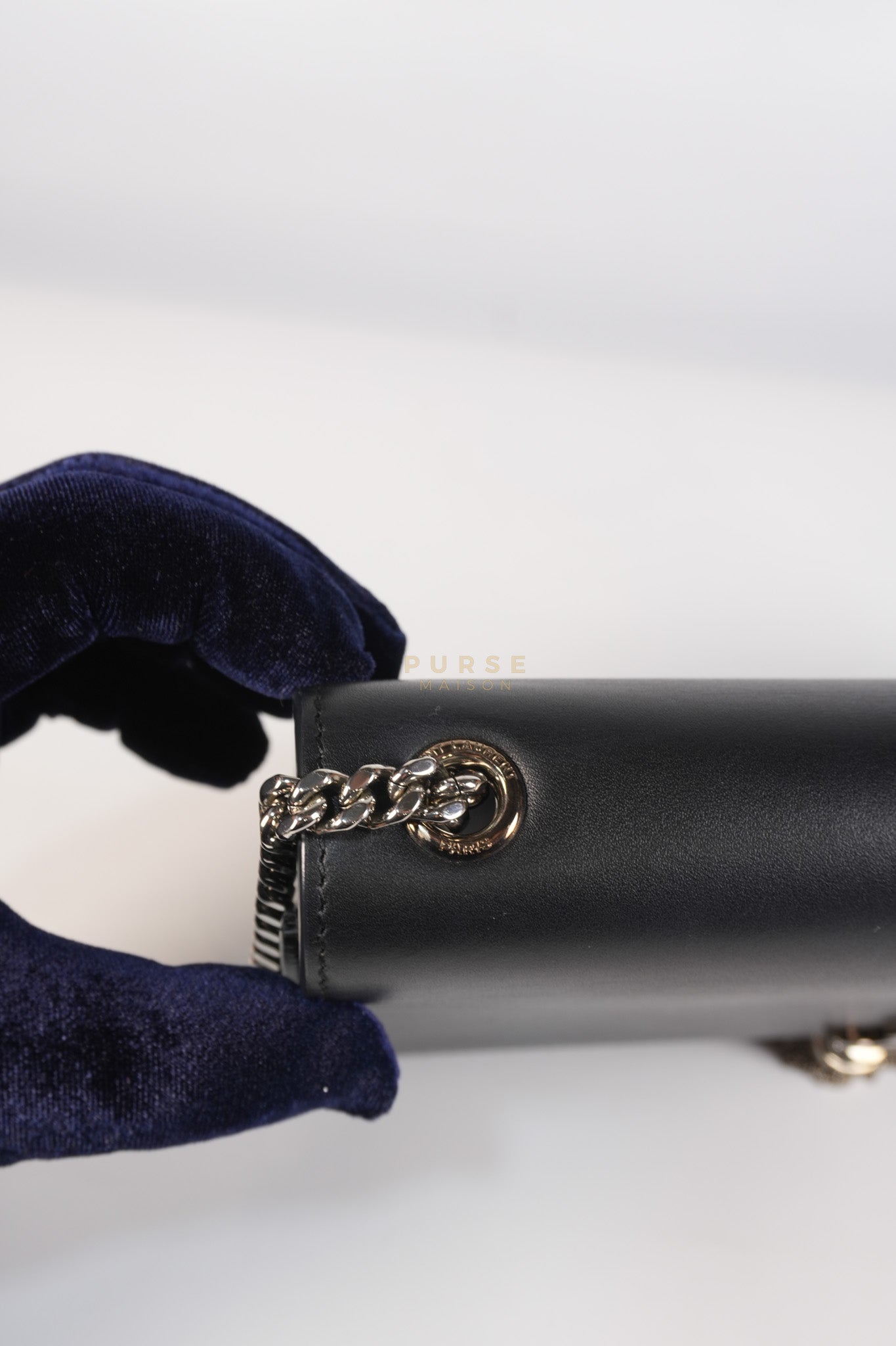 Kate Tassel Bag Medium in Black Smooth Calfskin Leather Silver Hardware | Purse Maison Luxury Bags Shop