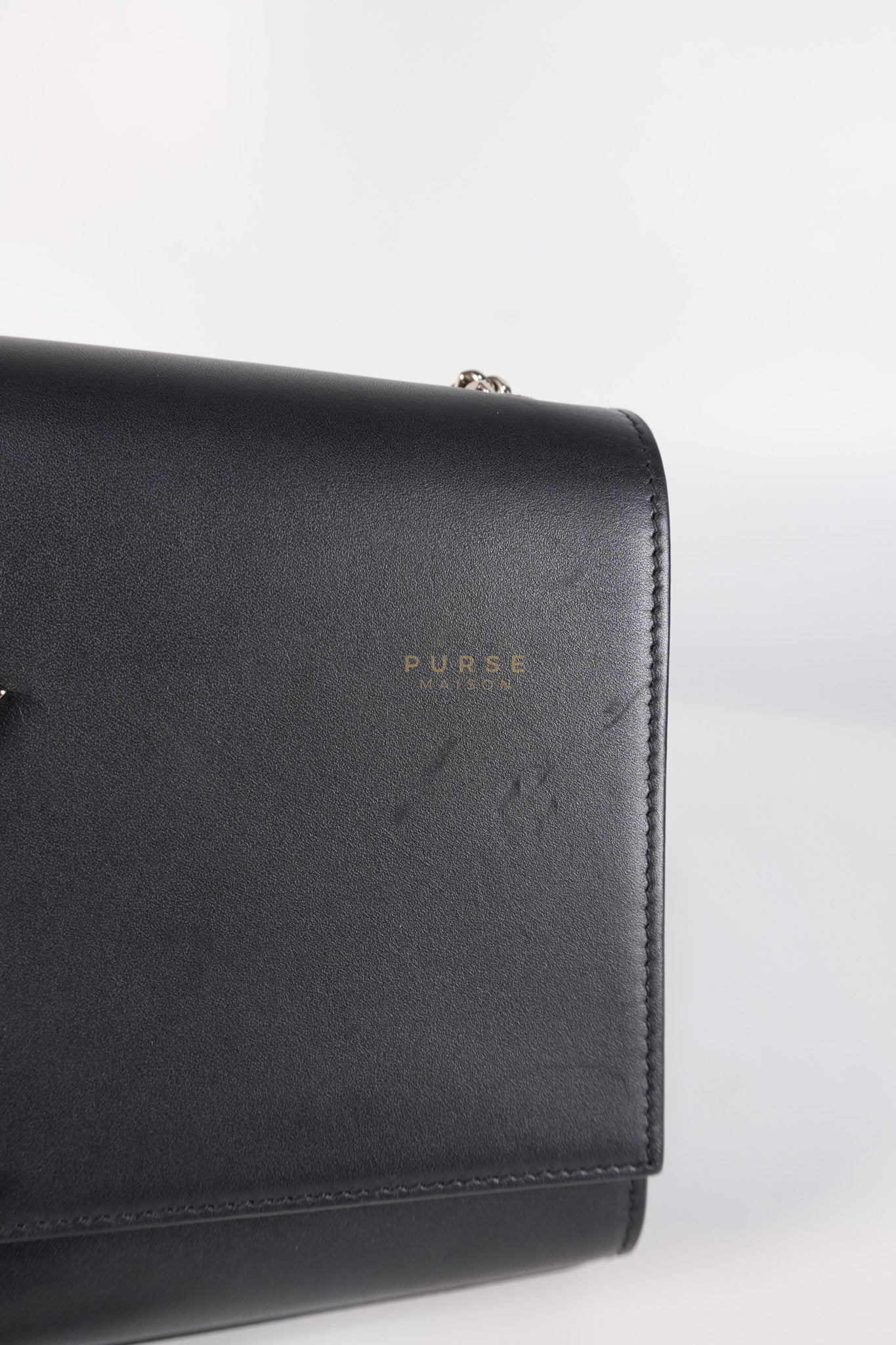 Kate Tassel Bag Medium in Black Smooth Calfskin Leather Silver Hardware | Purse Maison Luxury Bags Shop