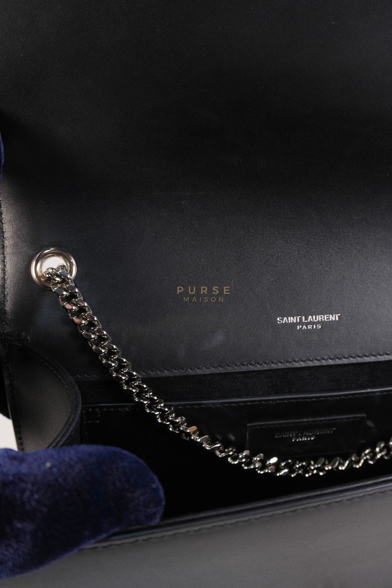 Kate Tassel Bag Medium in Black Smooth Calfskin Leather Silver Hardware | Purse Maison Luxury Bags Shop