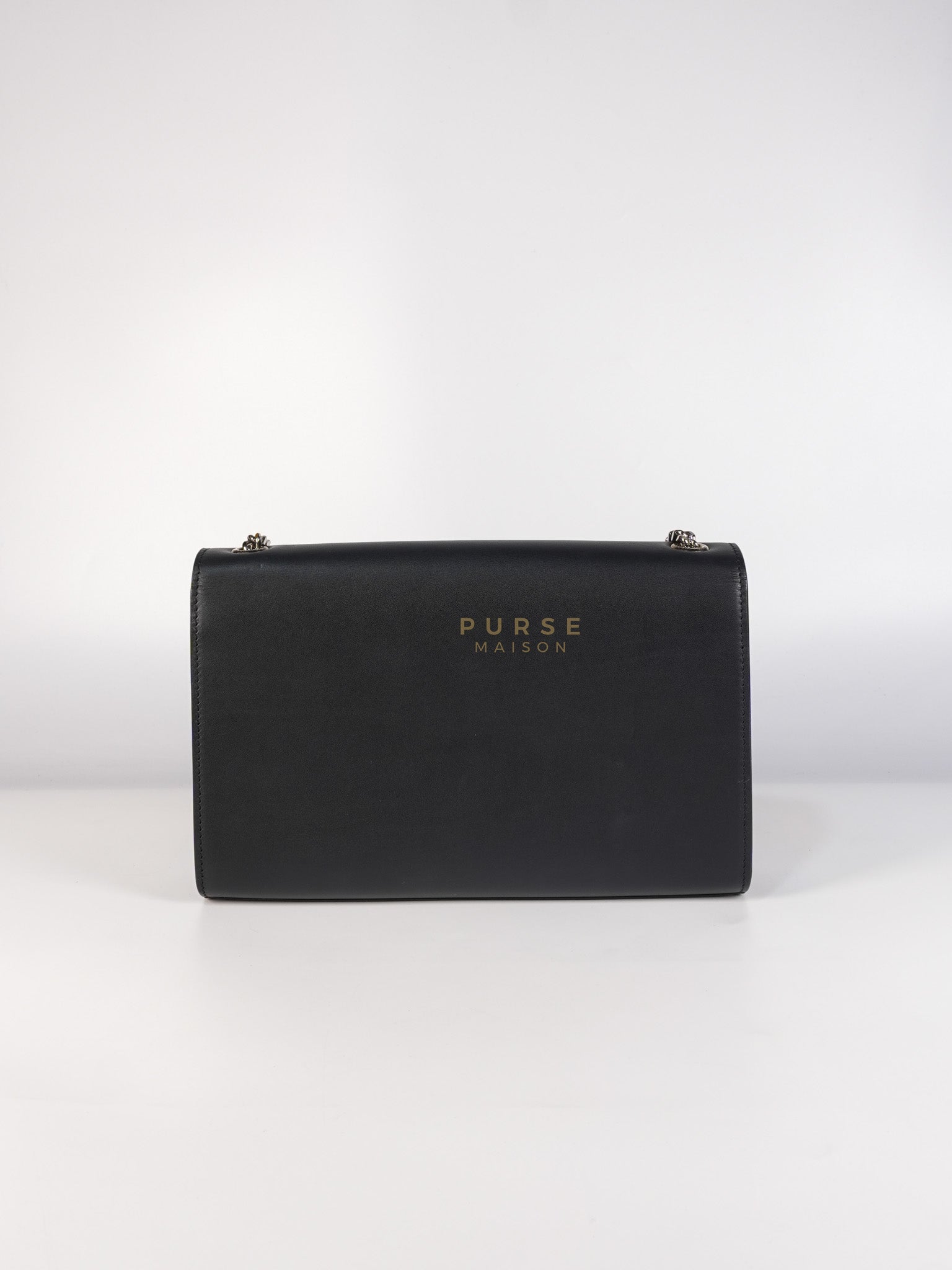 Kate Tassel Bag Medium in Black Smooth Calfskin Leather Silver Hardware | Purse Maison Luxury Bags Shop