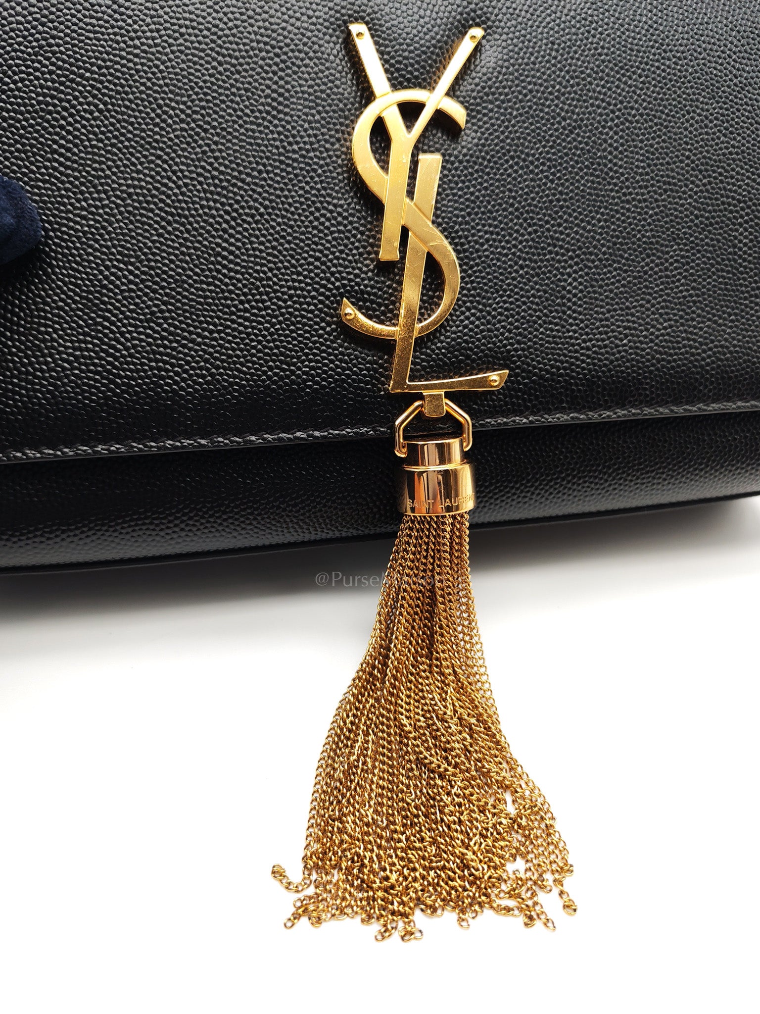 Kate Tassel Small in Black Monogram Grain De Poudre Leather Gold Hardware | Purse Maison Luxury Bags Shop