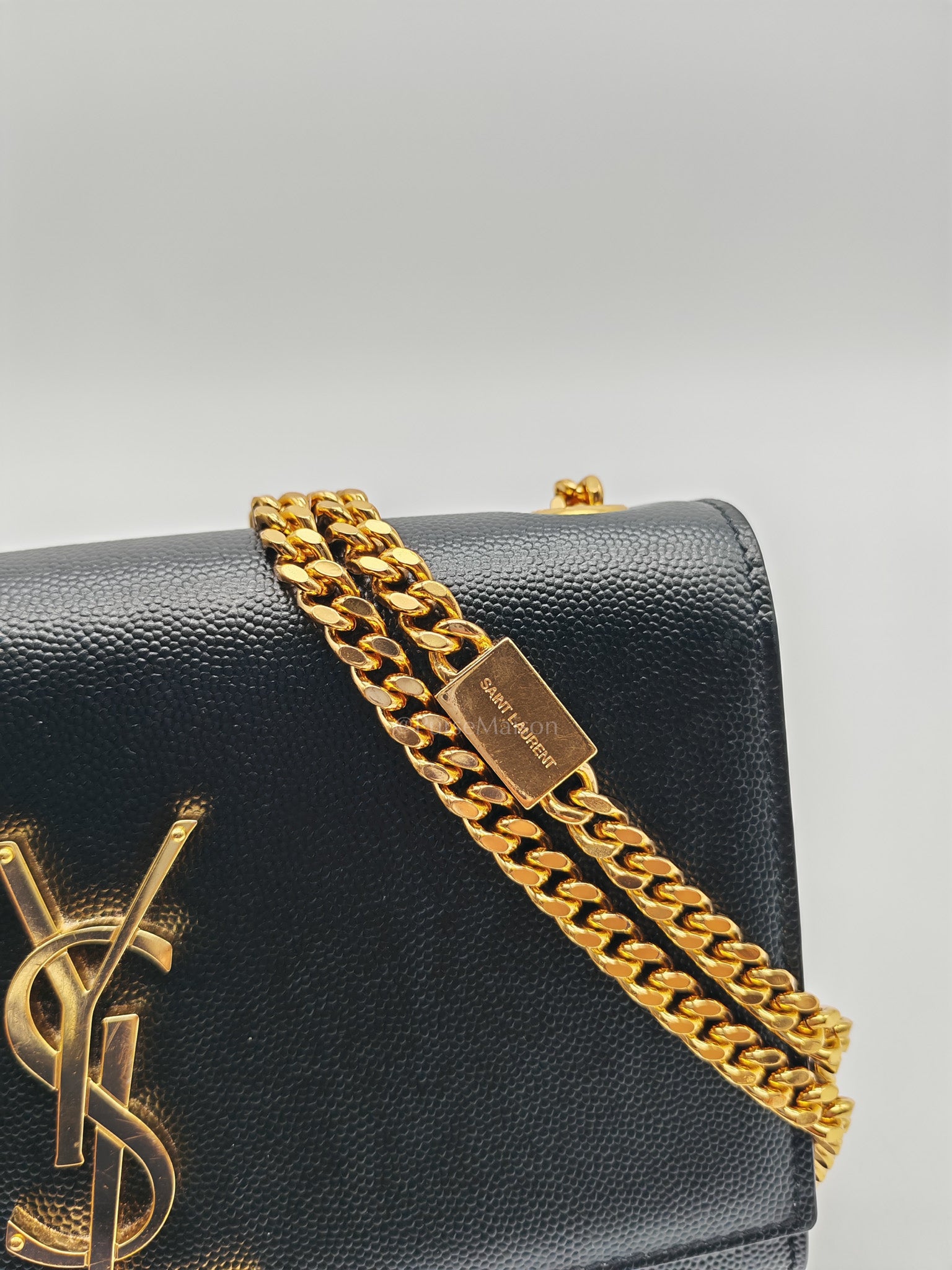 Kate Tassel Small in Black Monogram Grain De Poudre Leather Gold Hardware | Purse Maison Luxury Bags Shop