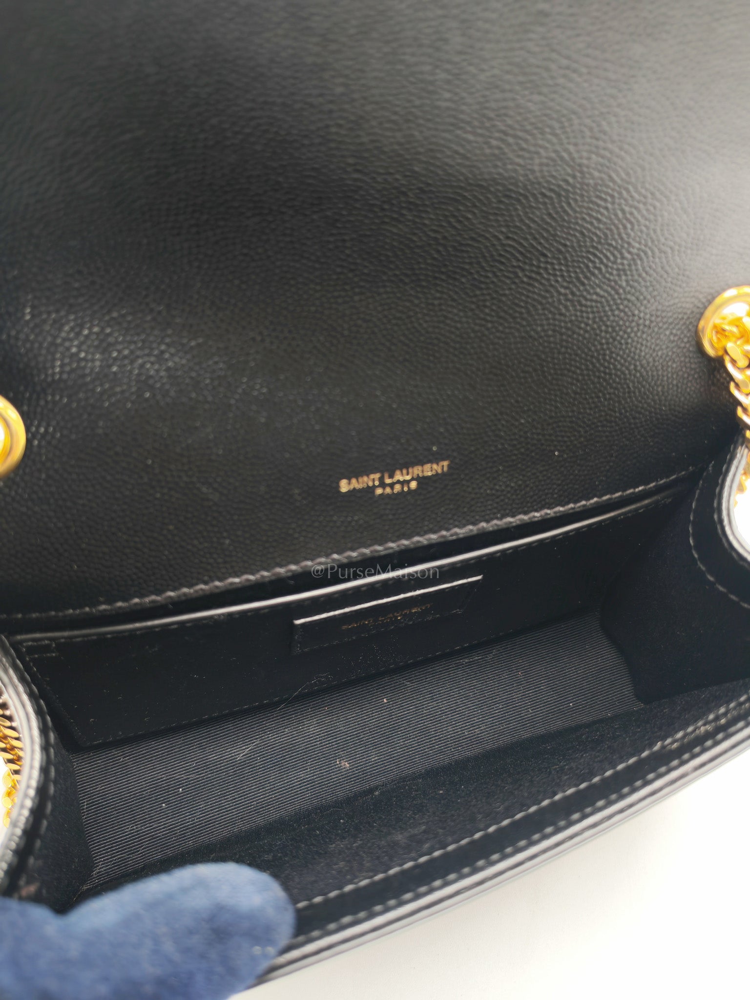 Kate Tassel Small in Black Monogram Grain De Poudre Leather Gold Hardware | Purse Maison Luxury Bags Shop