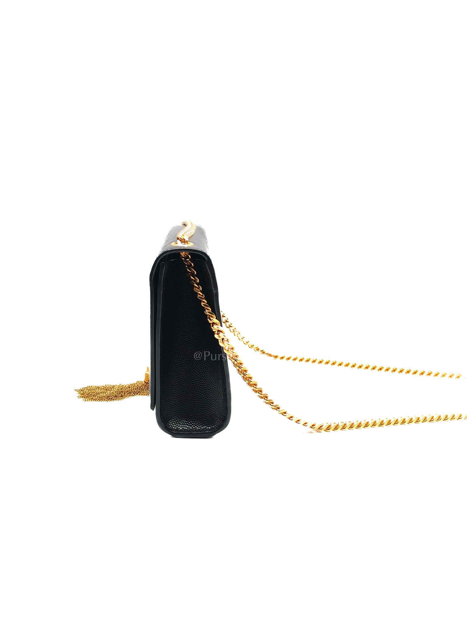 Kate Tassel Small in Black Monogram Grain De Poudre Leather Gold Hardware | Purse Maison Luxury Bags Shop