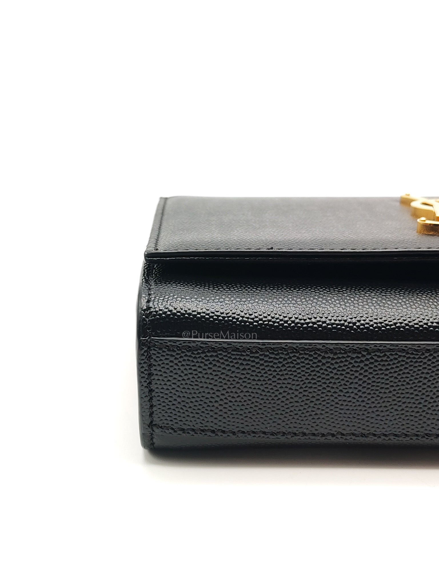 Kate Tassel Small in Black Monogram Grain De Poudre Leather Gold Hardware | Purse Maison Luxury Bags Shop