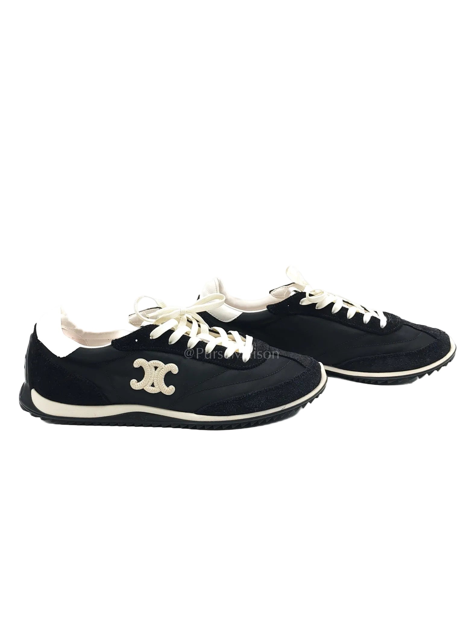 Celine Racer Sneakers in Black Nylon and Sude Size 38 (25cm)