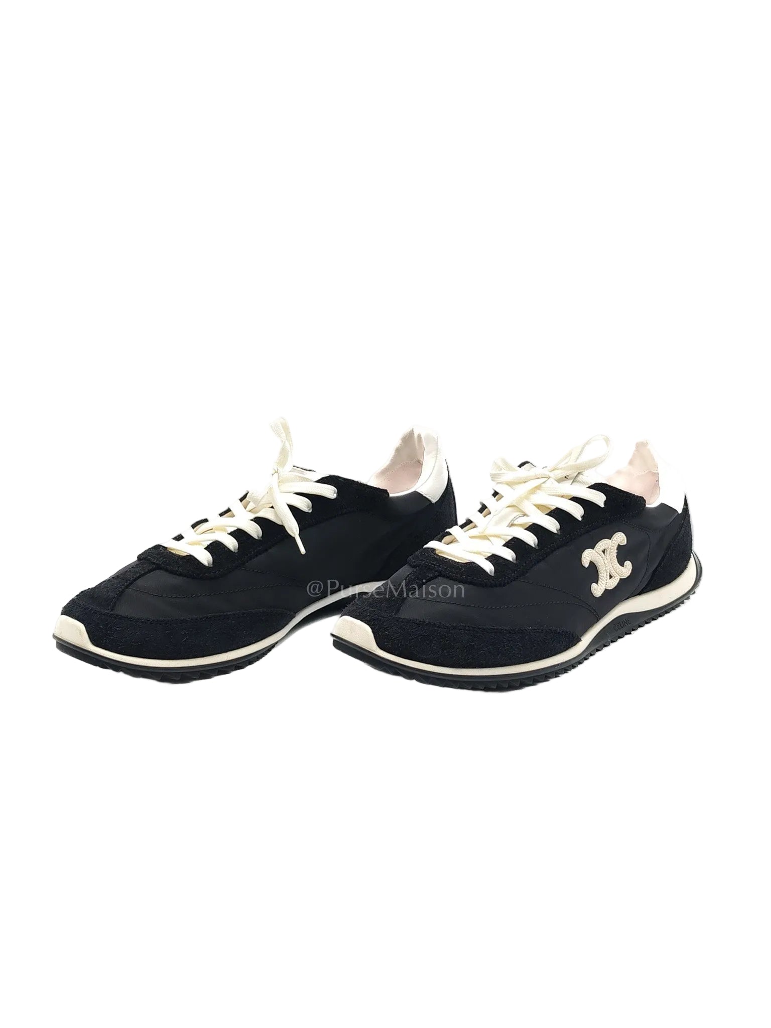 Celine Racer Sneakers in Black Nylon and Sude Size 38 (25cm)