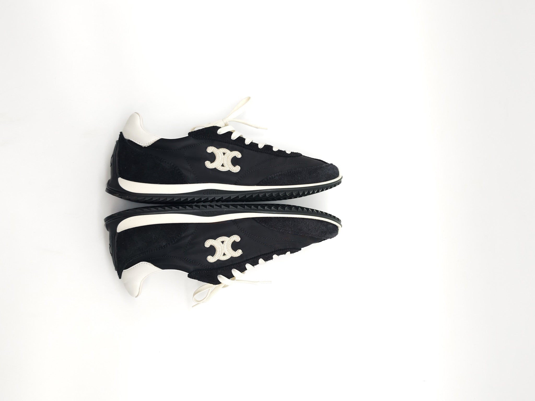 Celine Racer Sneakers in Black Nylon and Sude Size 38 (25cm)
