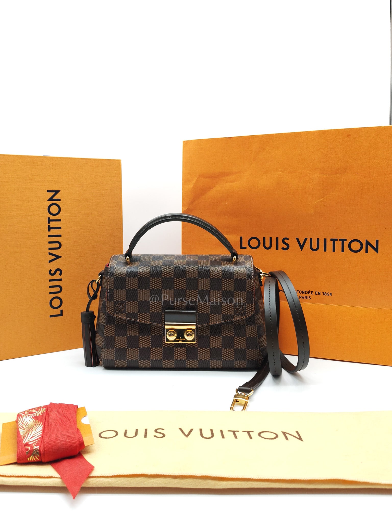 Croisette In Damier Ebene Canvas & Gold Hardware (Datecode: FL0251)
