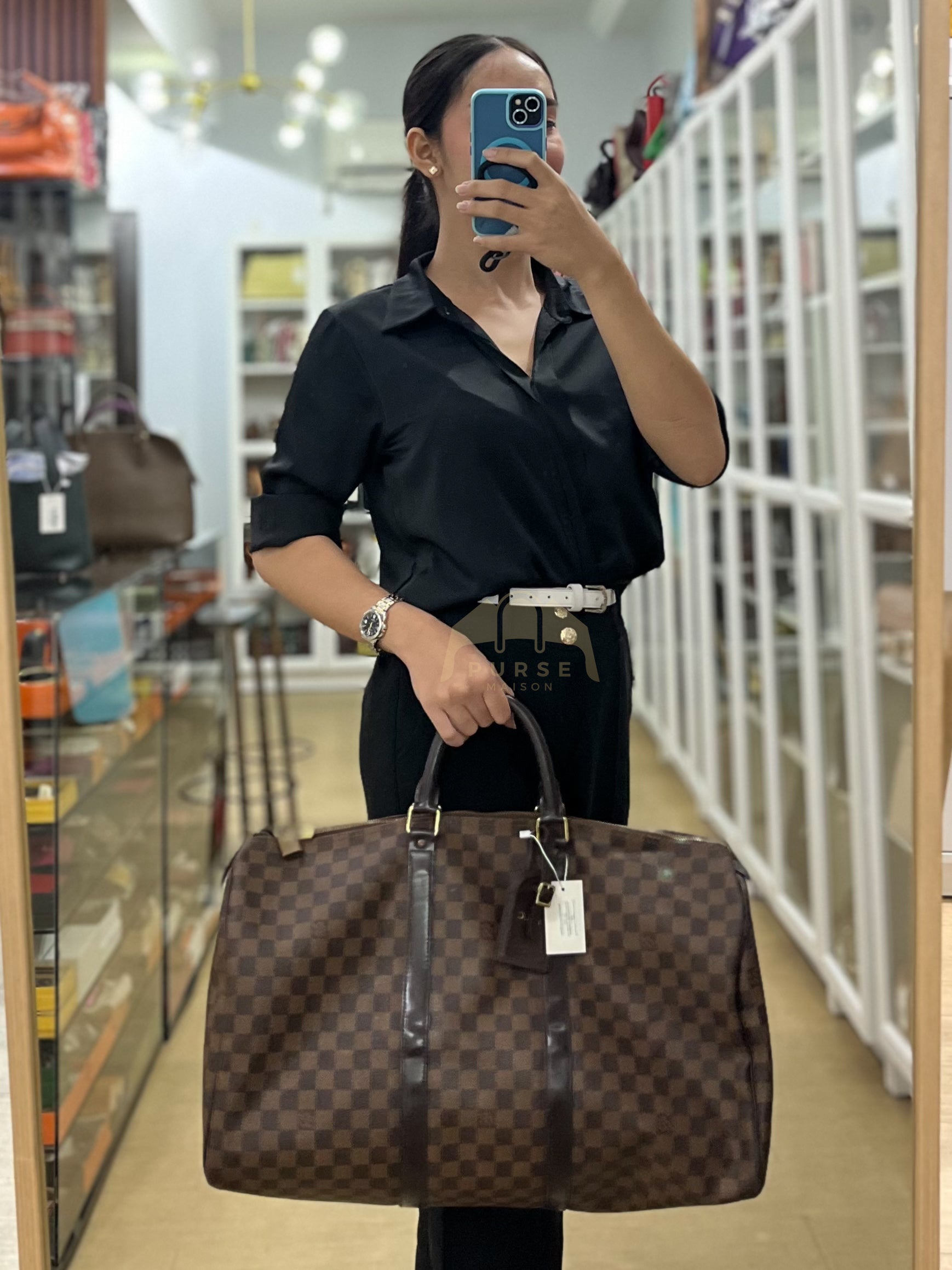 Keepall 50 Damier Ebene (Date code: MB0112) | Purse Maison Luxury Bags Shop