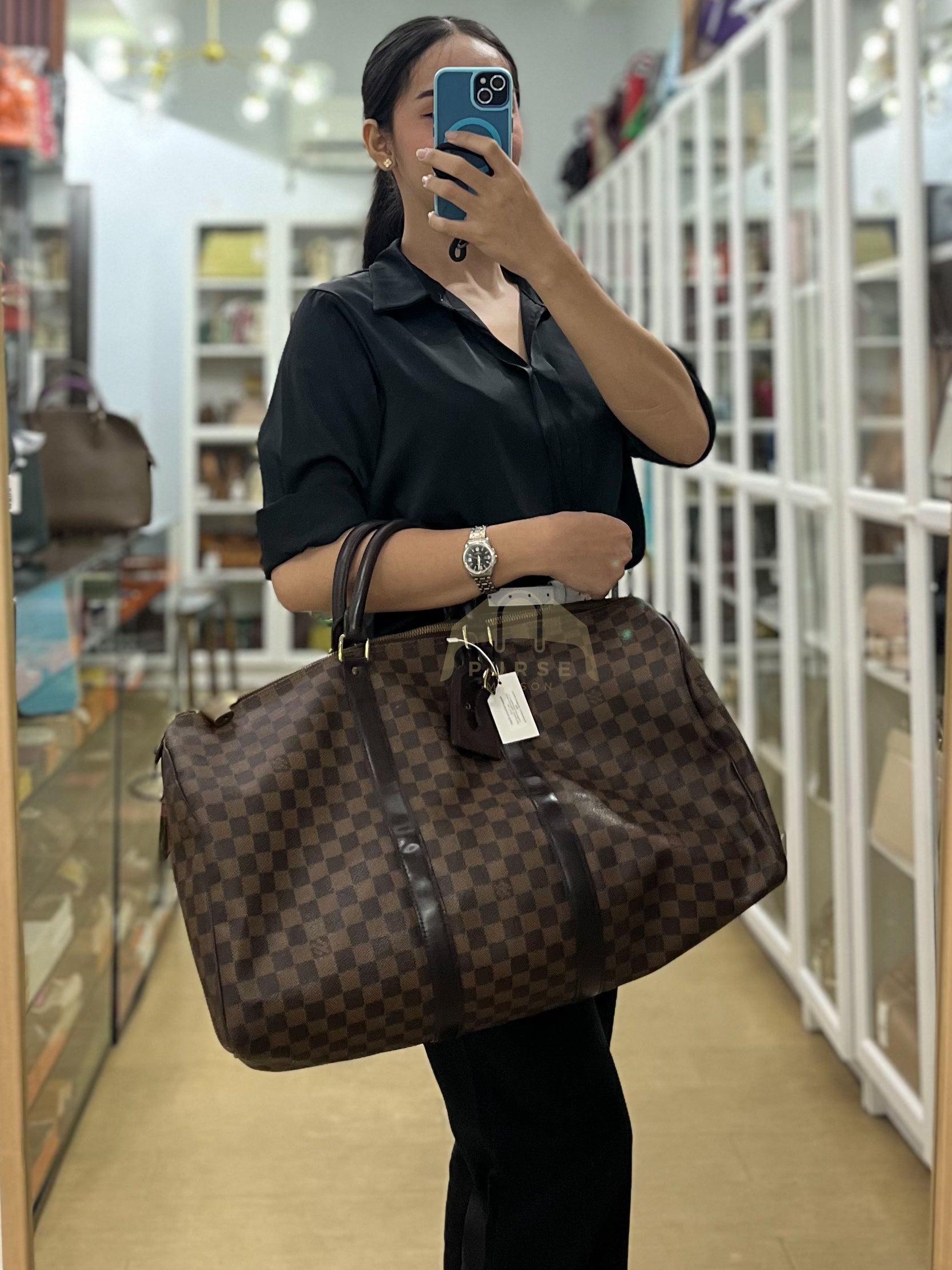 Keepall 50 Damier Ebene (Date code: MB0112) | Purse Maison Luxury Bags Shop