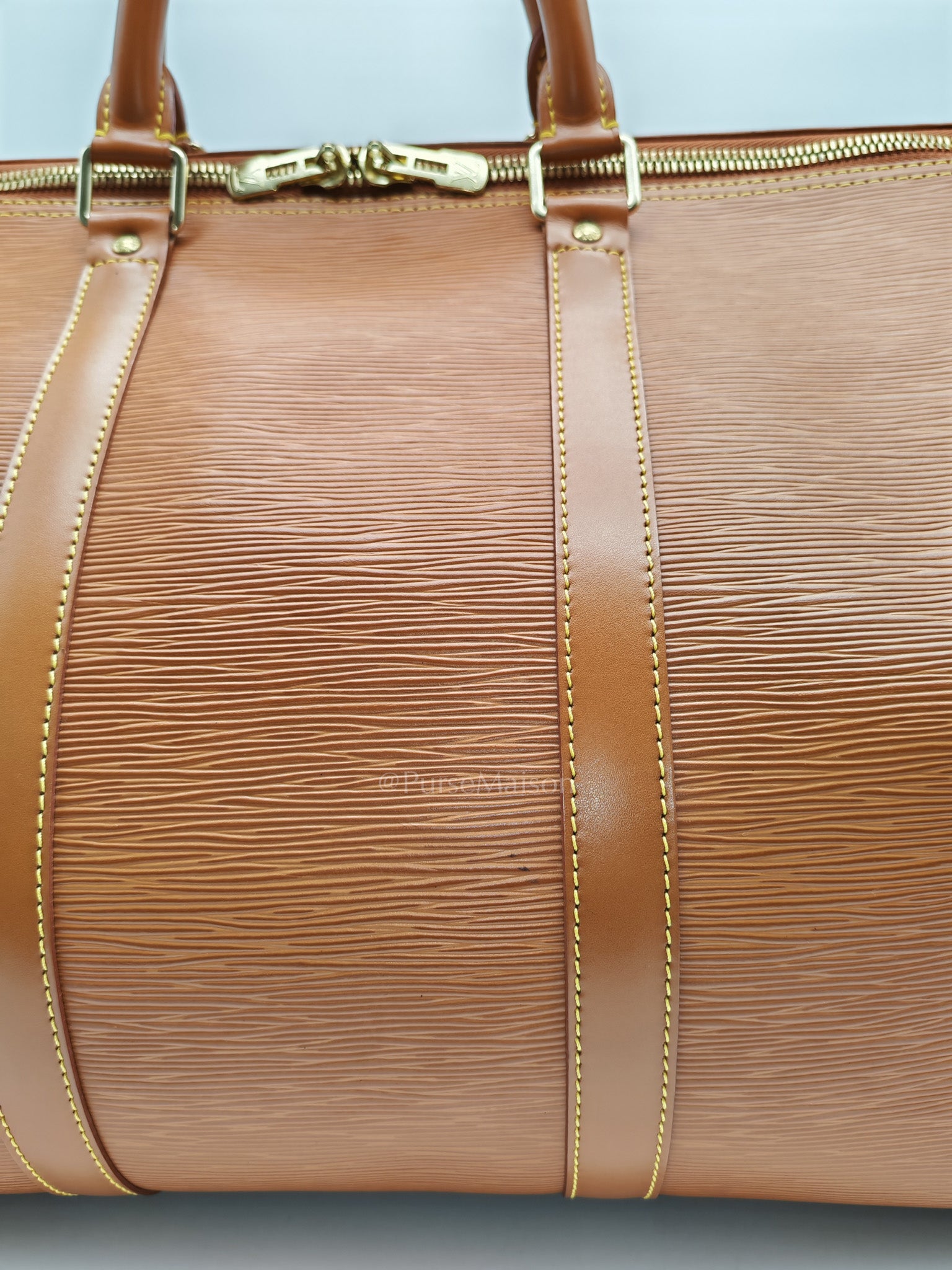 Keepall 50 Duffle Bag in Brown Epi Leather | Purse Maison Luxury Bags Shop