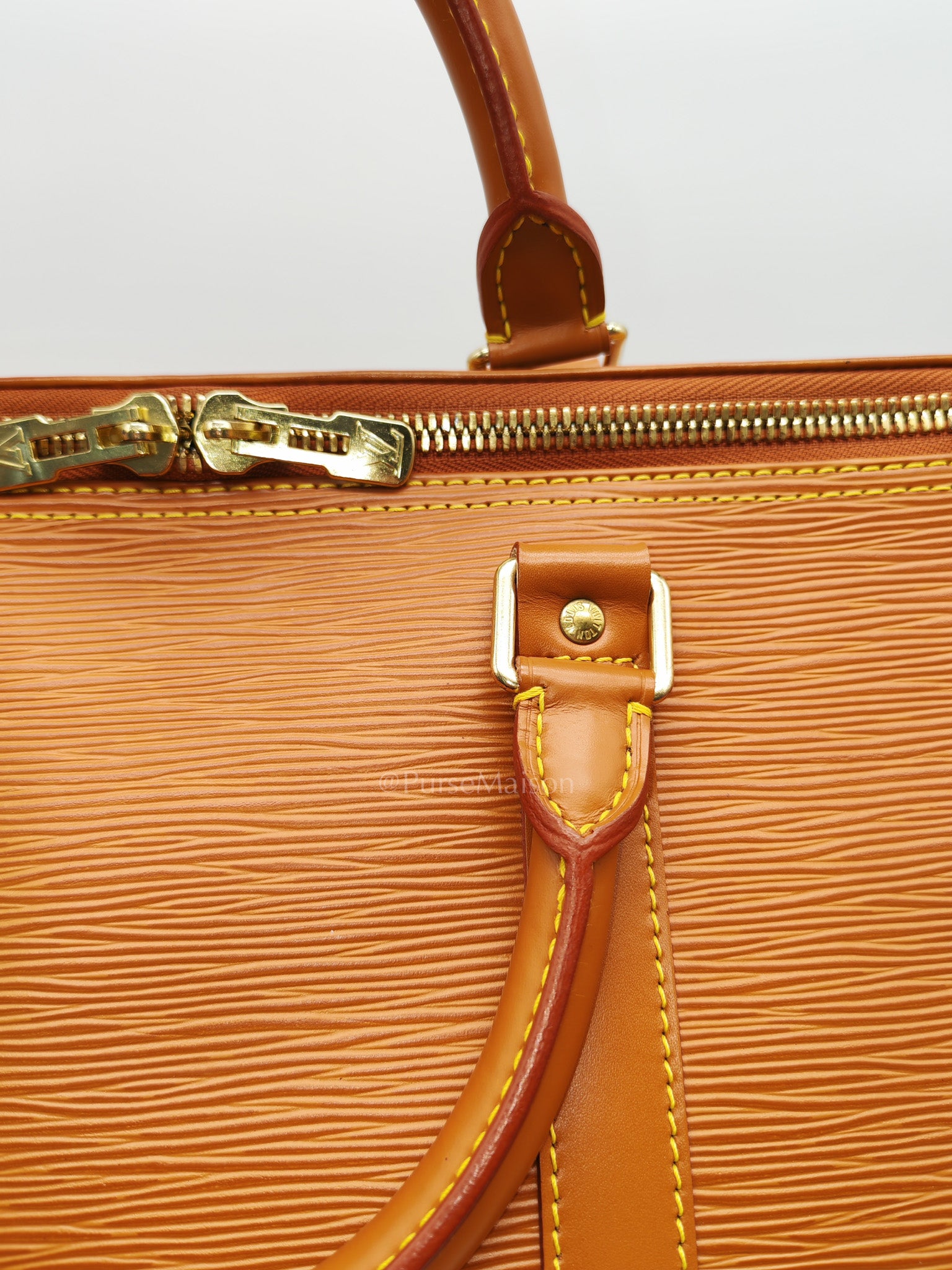 Keepall 50 Duffle Bag in Brown Epi Leather | Purse Maison Luxury Bags Shop
